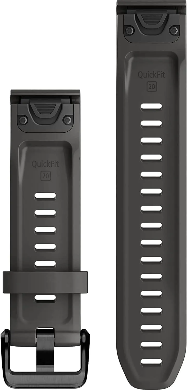 Garmin Cinturino Originale fēnix 5S, 6S, 7S o Instinct 2S, 20mm, QuickFit, Silicone, Graphite - immagine 2