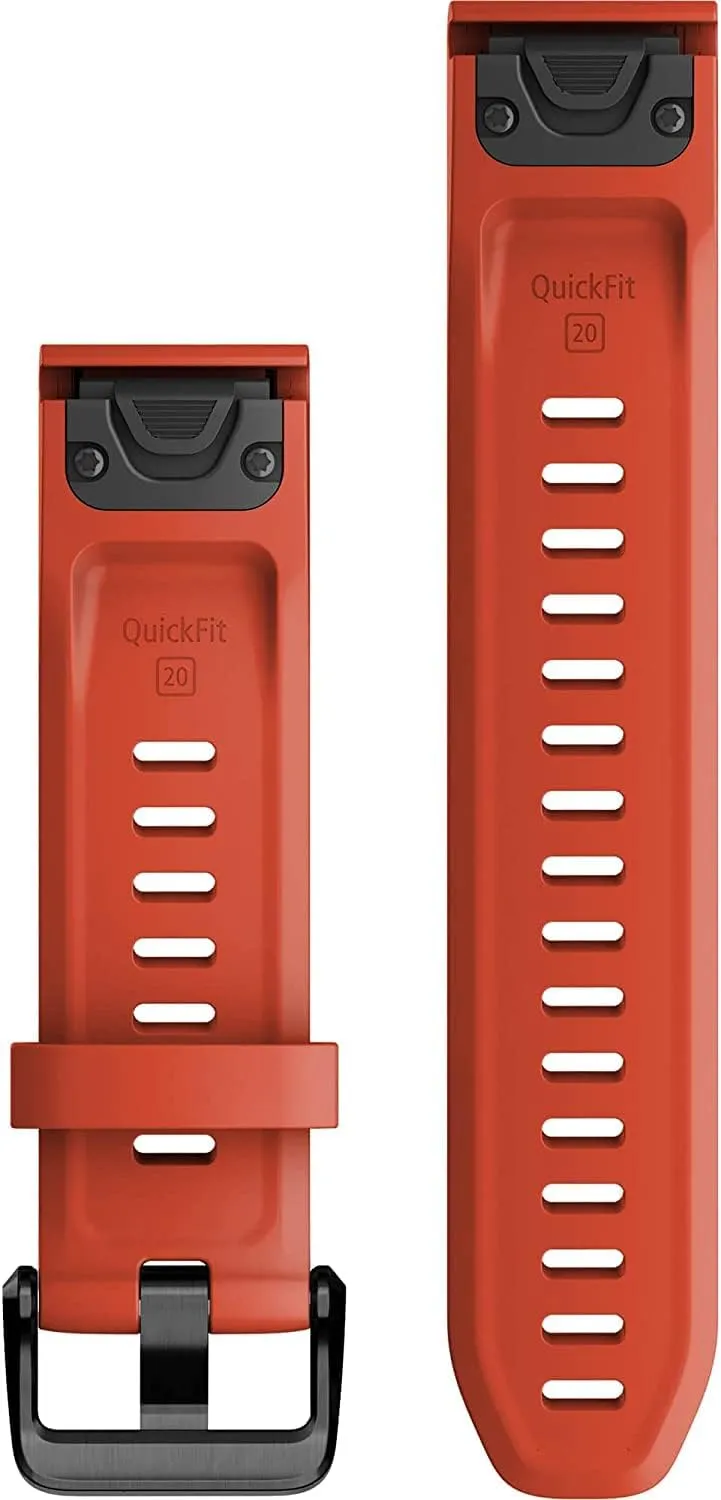 Garmin Cinturino Originale fēnix 5S, 6S, 7S o Instinct 2S, 20mm, QuickFit, Silicone, Flame Red - immagine 2