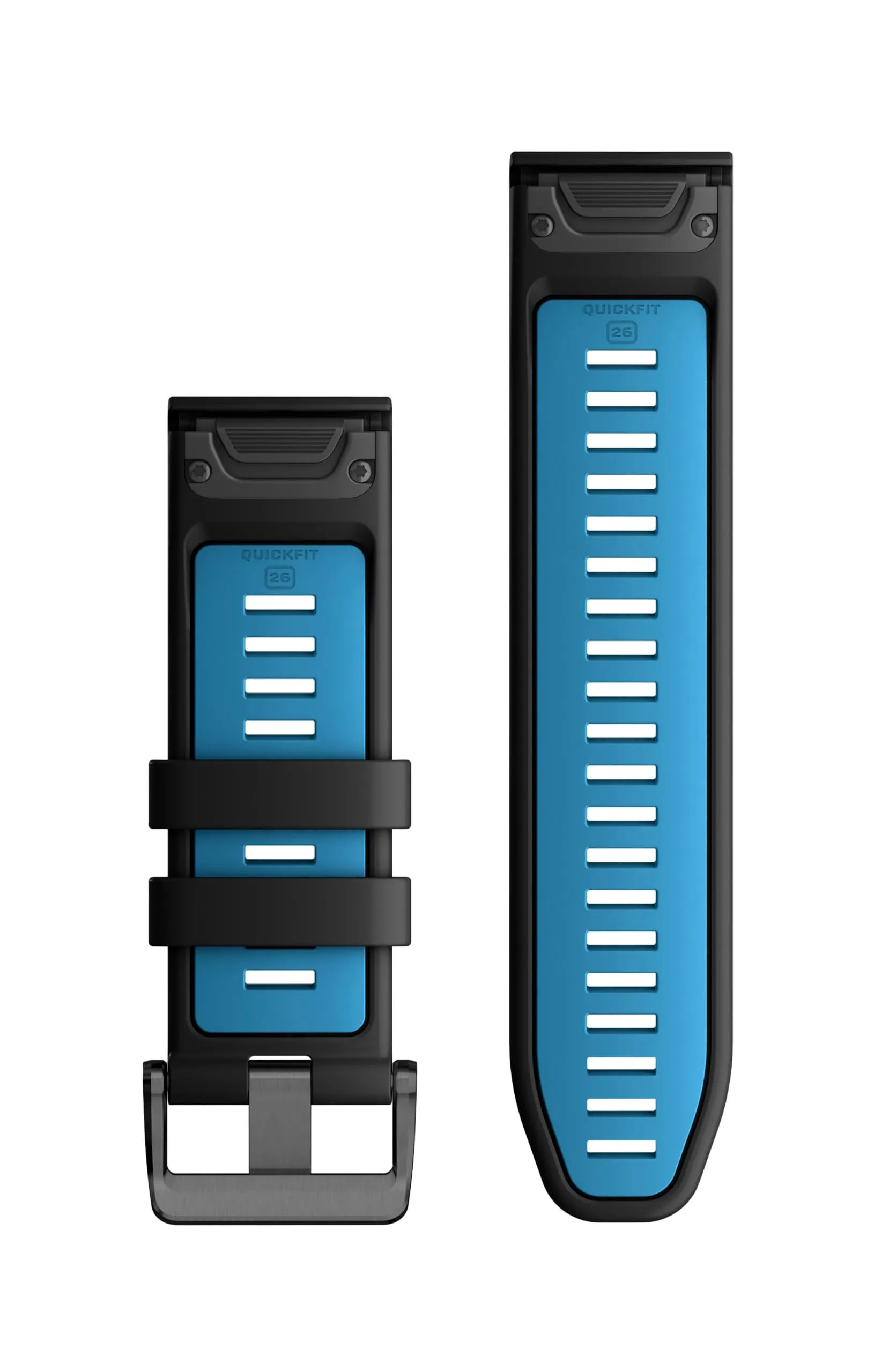 Cinturino Garmin 26mm QuickFit, Silicone, Black/Cirrus Blue - immagine 2