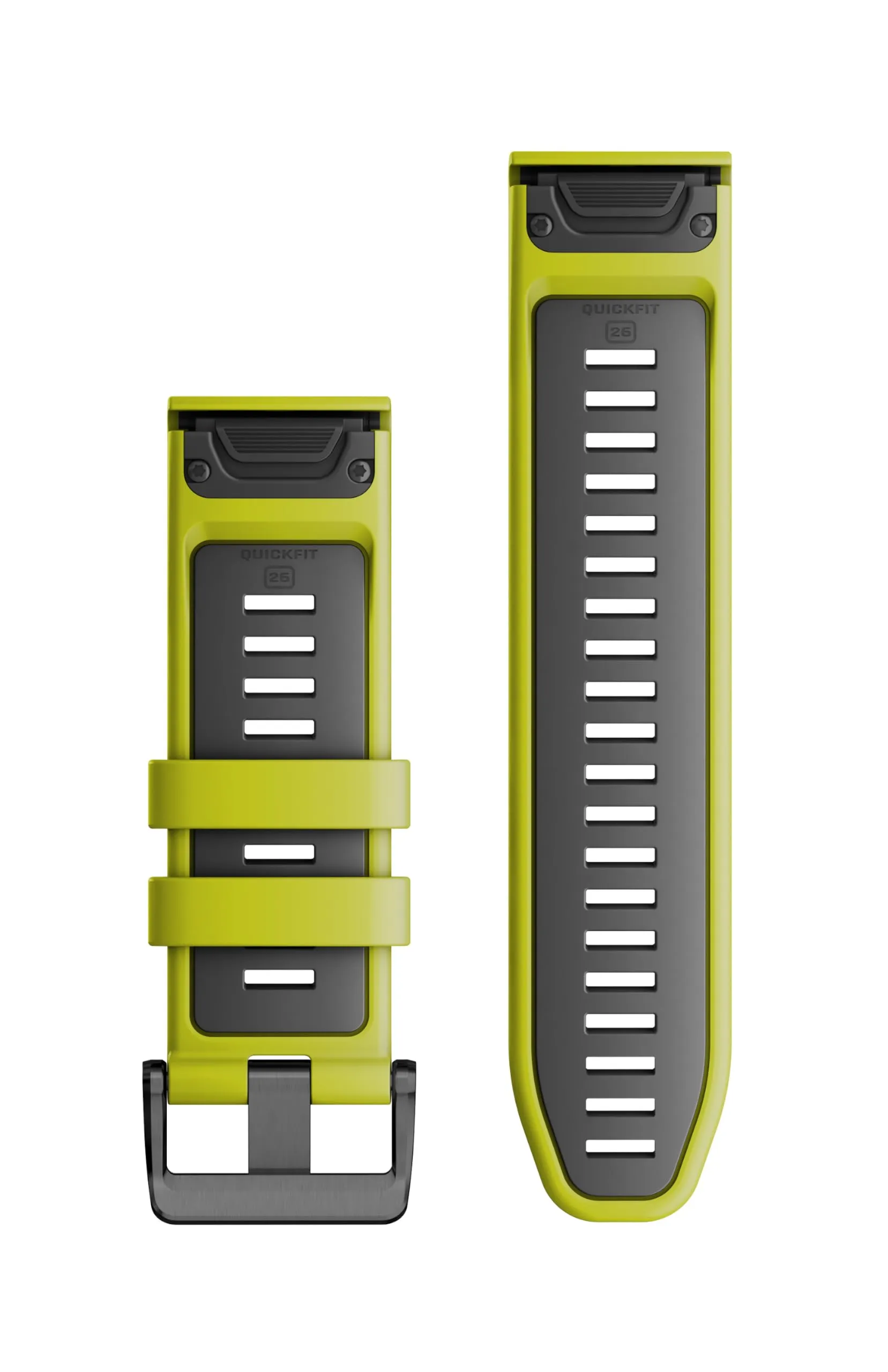 Cinturino Originale Garmin per epix 2 Pro, 26mm, QuickFit, Silicone, Electric Lime/Graphite - immagine 2