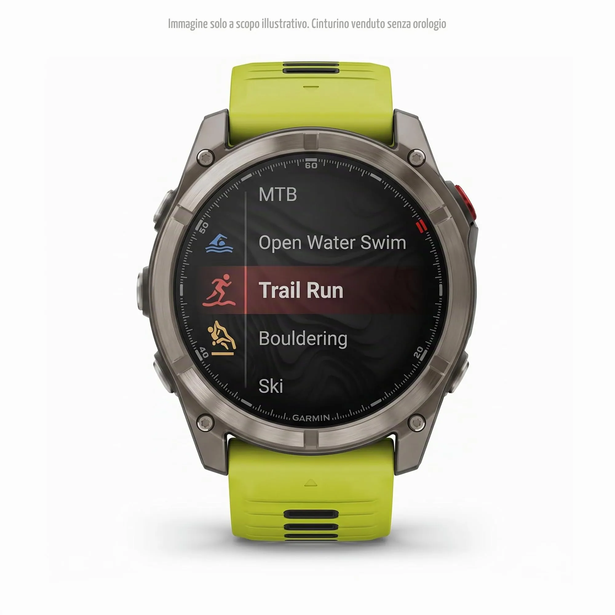 Cinturino Originale Garmin per epix 2 Pro, 26mm, QuickFit, Silicone, Electric Lime/Graphite - immagine 4