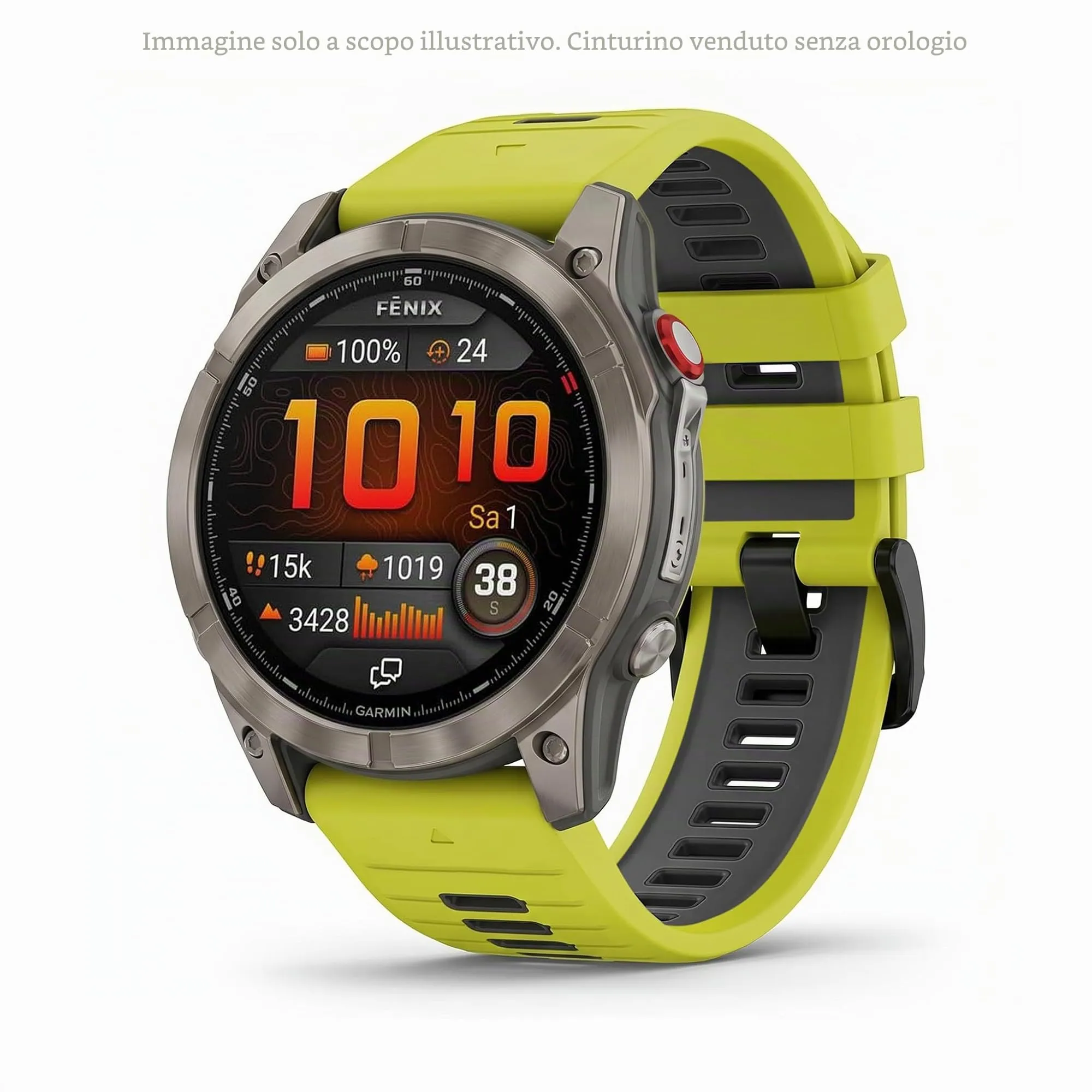 Cinturino Originale Garmin per epix 2 Pro, 26mm, QuickFit, Silicone, Electric Lime/Graphite - immagine 6