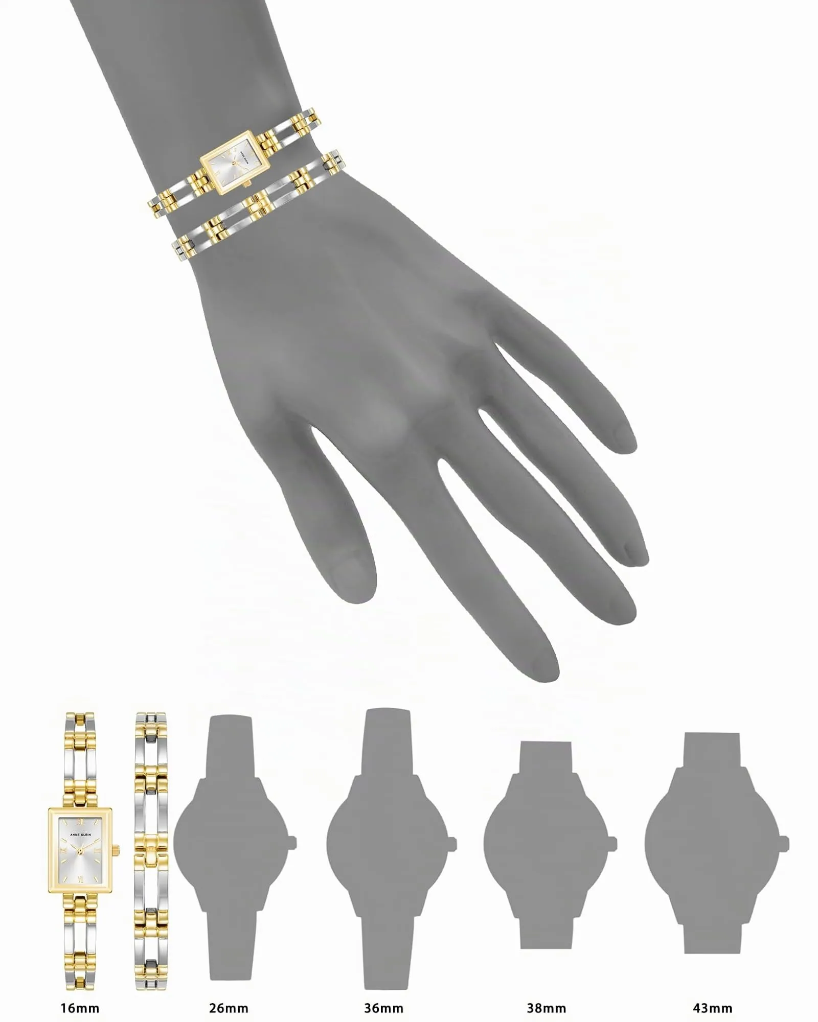 ANNE KLEIN Orologio Elegante 10/4899GTST, Argento/Oro - immagine 4