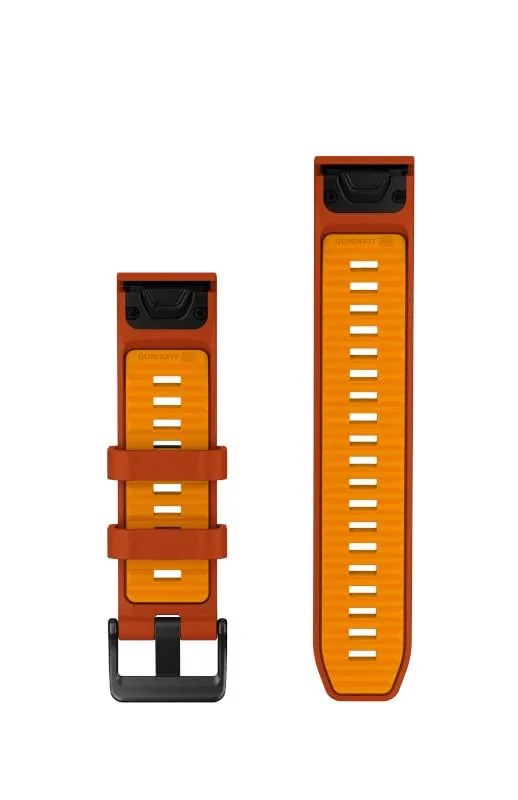 Garmin Cinturino 22mm, Quick Release, Silicone, Autumn/Spark Orange - immagine 2