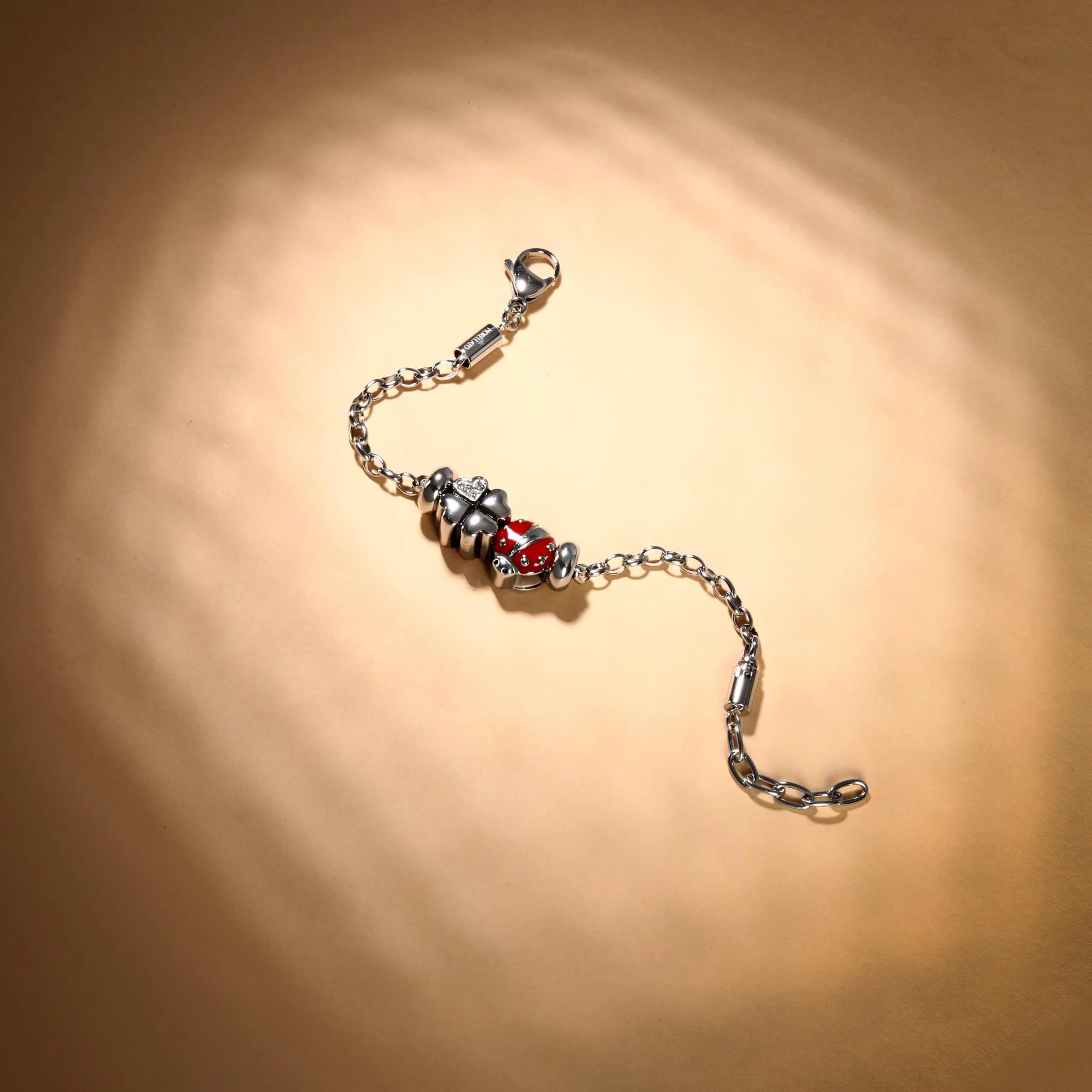 Morellato SCZ676 Bracciale da Donna, Collezione Drops, Coccinella e Quadrifoglio Portafortuna, in Acciaio Inossidabile, Lunghezza 17+3 cm, Idea Regalo Amica - immagine 4