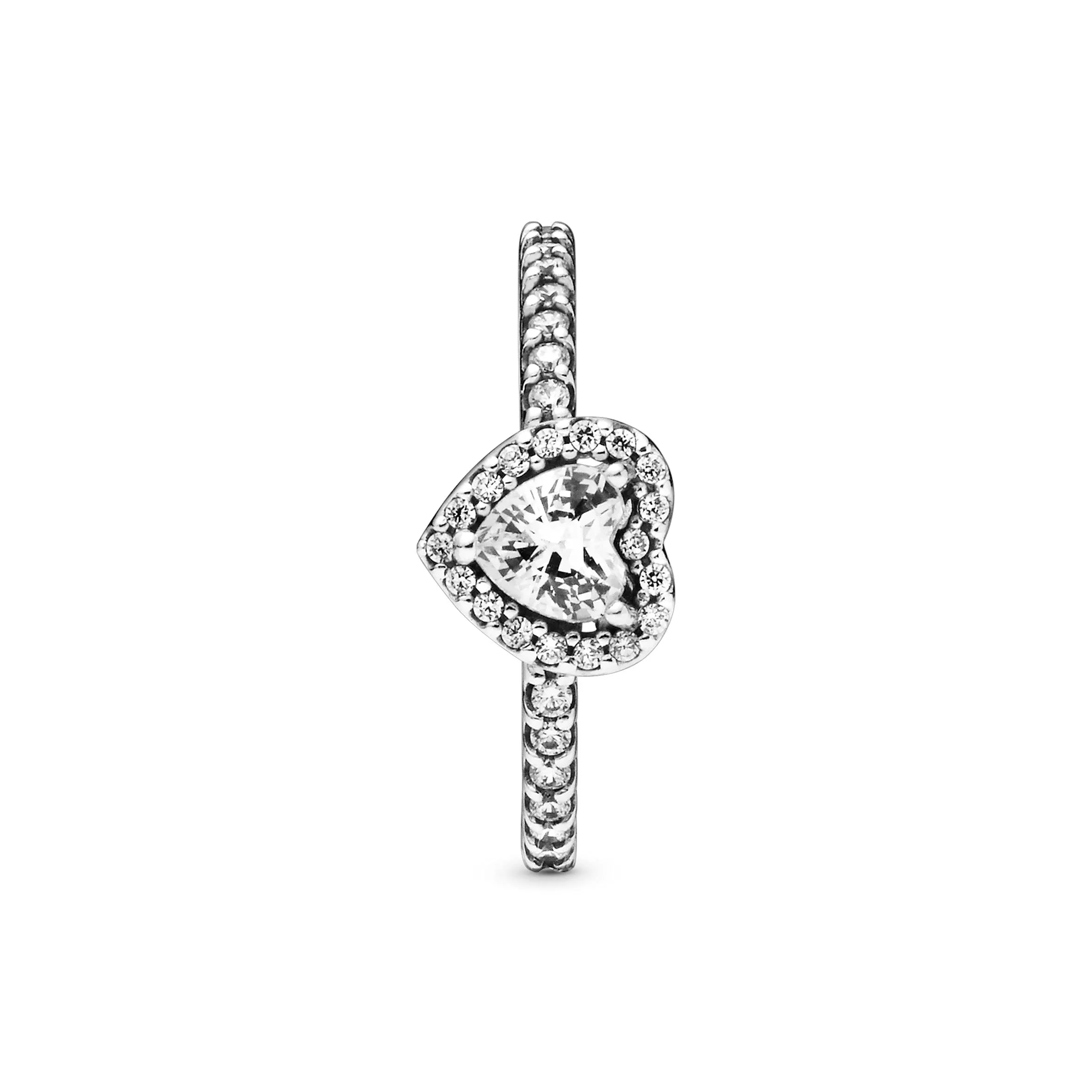 PANDORA Timeless Anello con cuore in rilievo in argento Sterling con zirconia cubica trasparente, 52 - immagine 3
