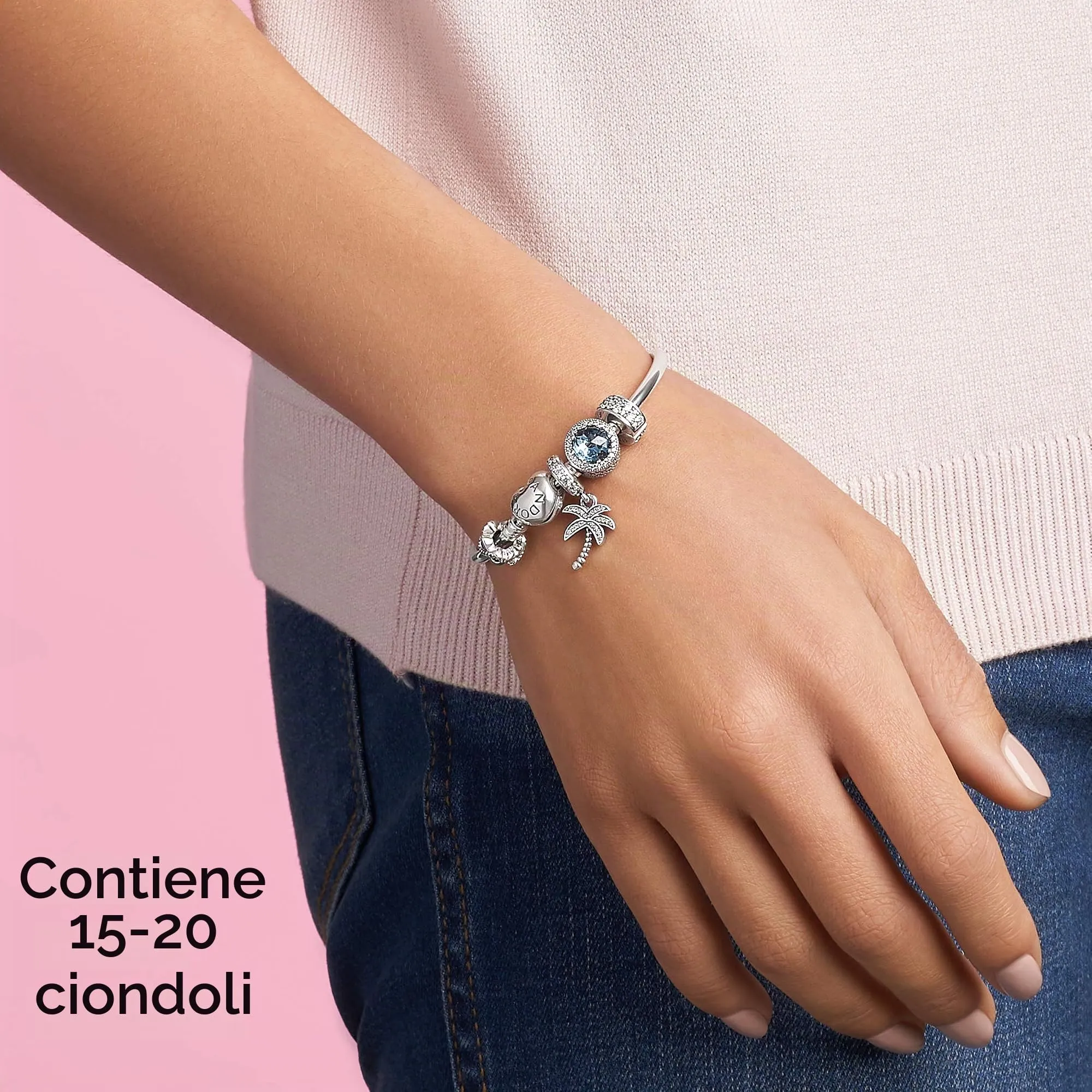 PANDORA Icons Bracciale in argento con chiusura a forma di cuore, 19 - immagine 7