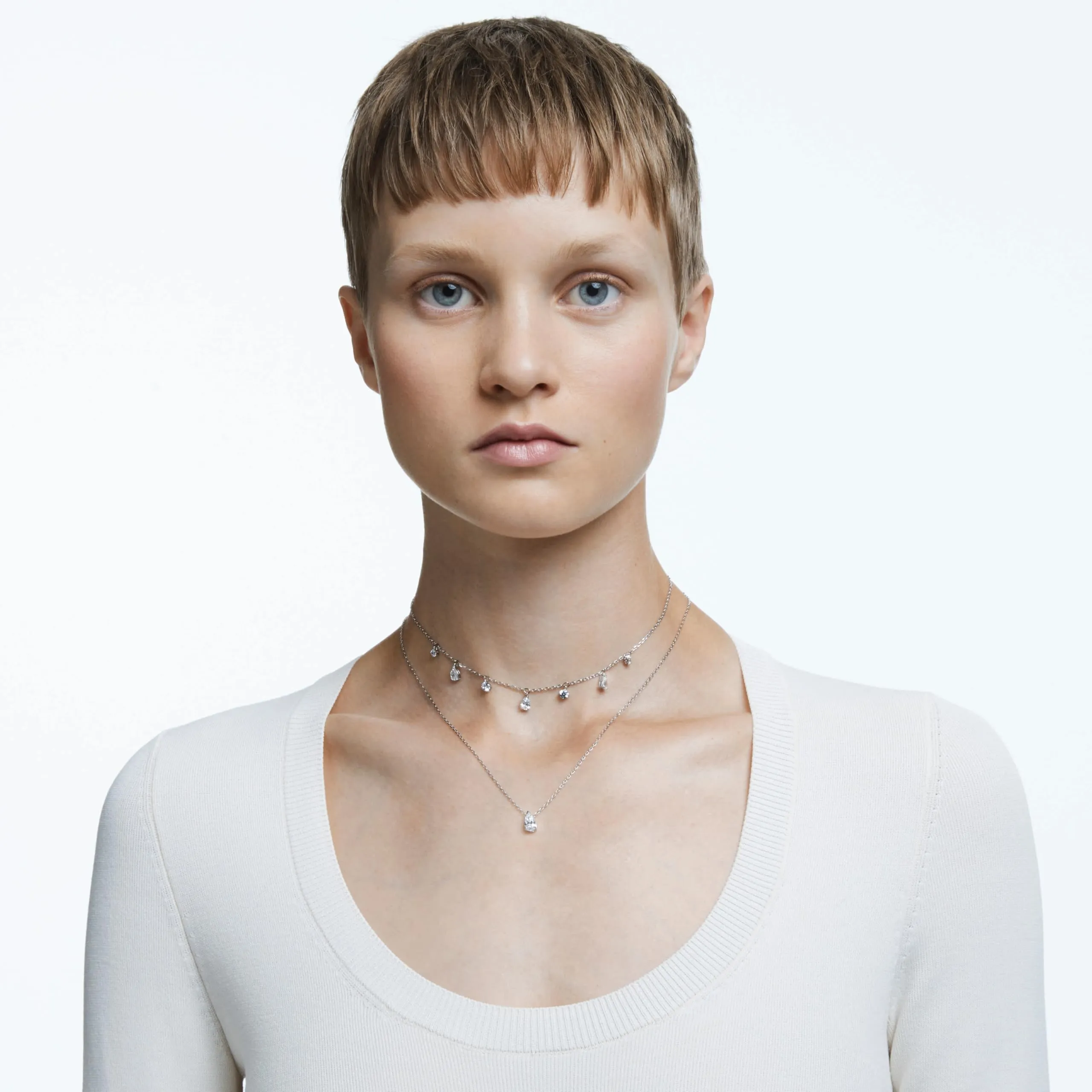 Swarovski Collana Stilla Attract, Bianca, Placcato rodio - immagine 5