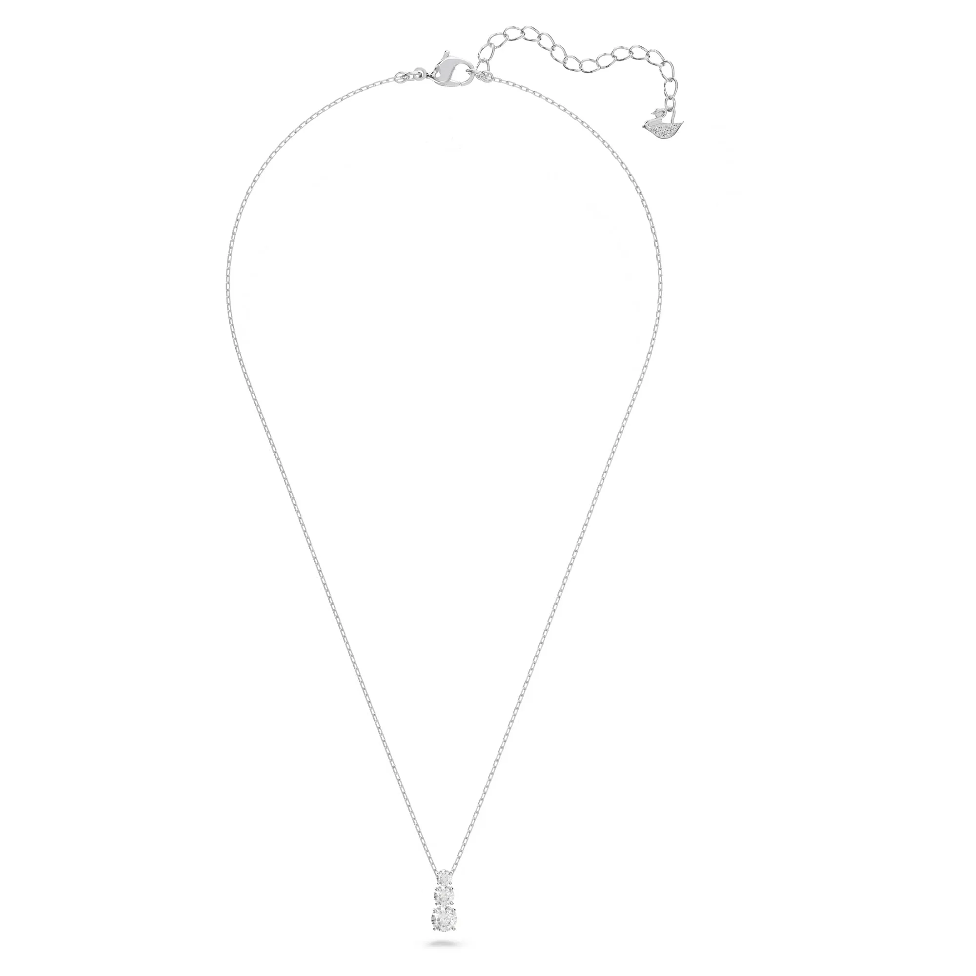 Swarovski Pendente Attract Trilogy, Taglio Round, Bianco, Placcato rodio - immagine 2