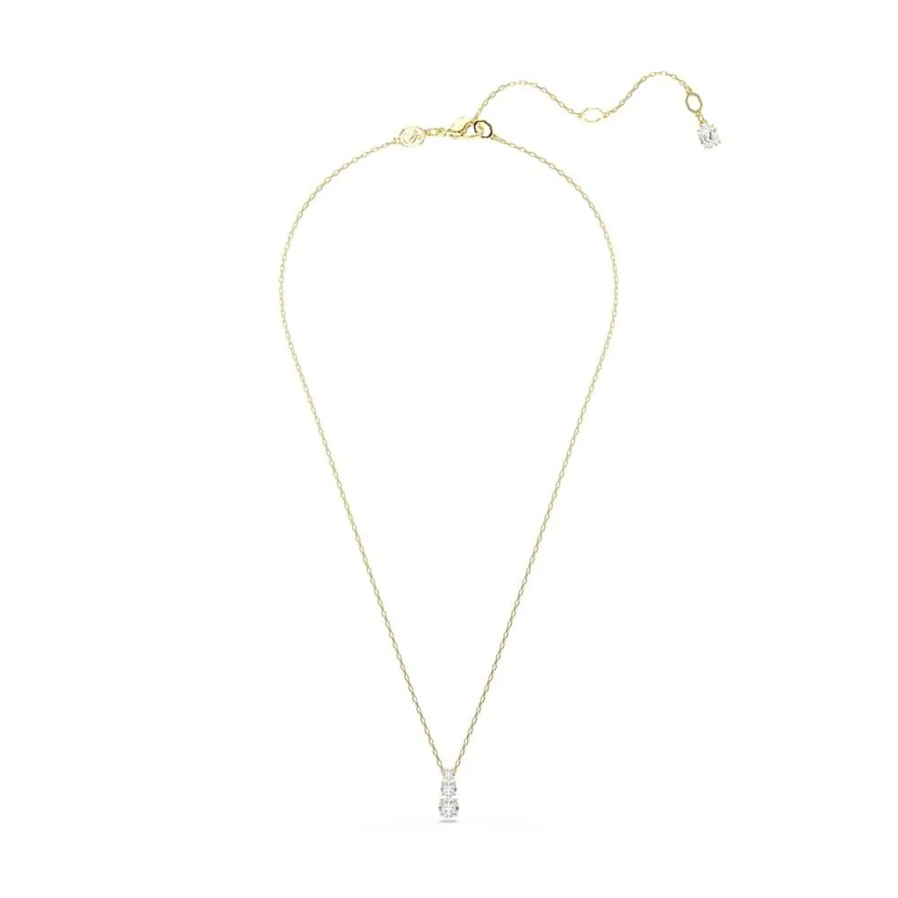 Swarovski Stilla Attract Collana Pendente, con Zirconia Trasparente, Pietre Scintillanti a Taglio Round, Chiusura a Moschettone, Placcatura in Tonalità Oro, 38-45 cm, 1,5 x 0,5 cm - immagine 2