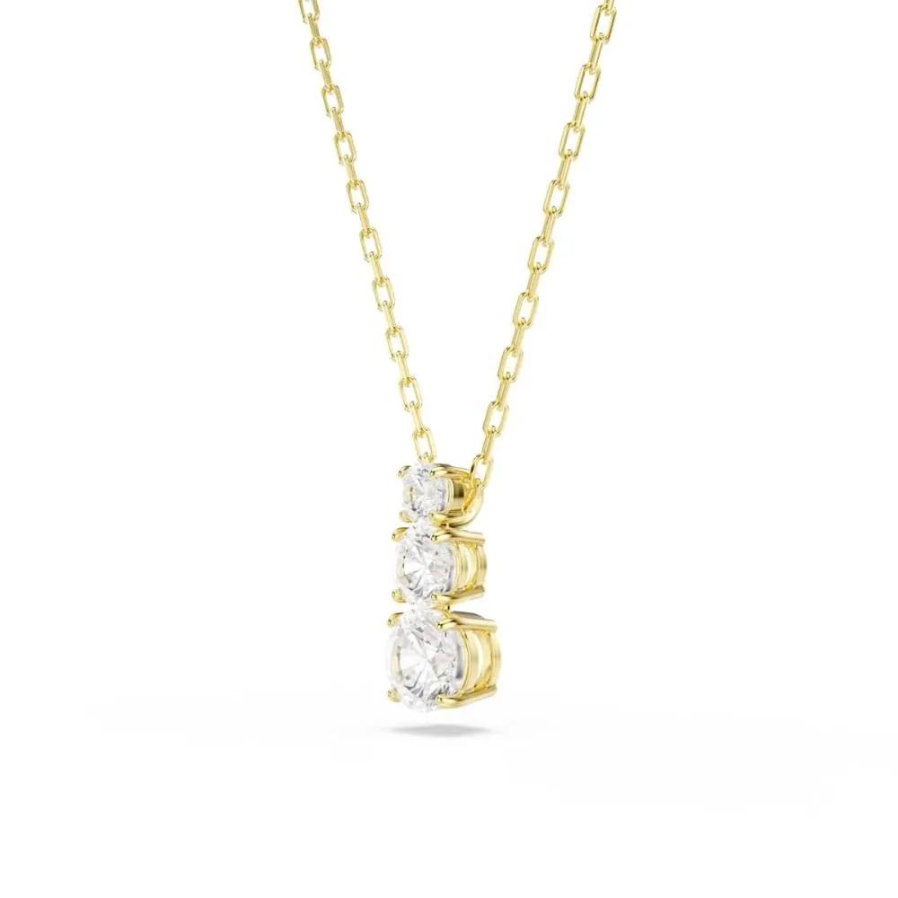 Swarovski Stilla Attract Collana Pendente, con Zirconia Trasparente, Pietre Scintillanti a Taglio Round, Chiusura a Moschettone, Placcatura in Tonalità Oro, 38-45 cm, 1,5 x 0,5 cm - immagine 8