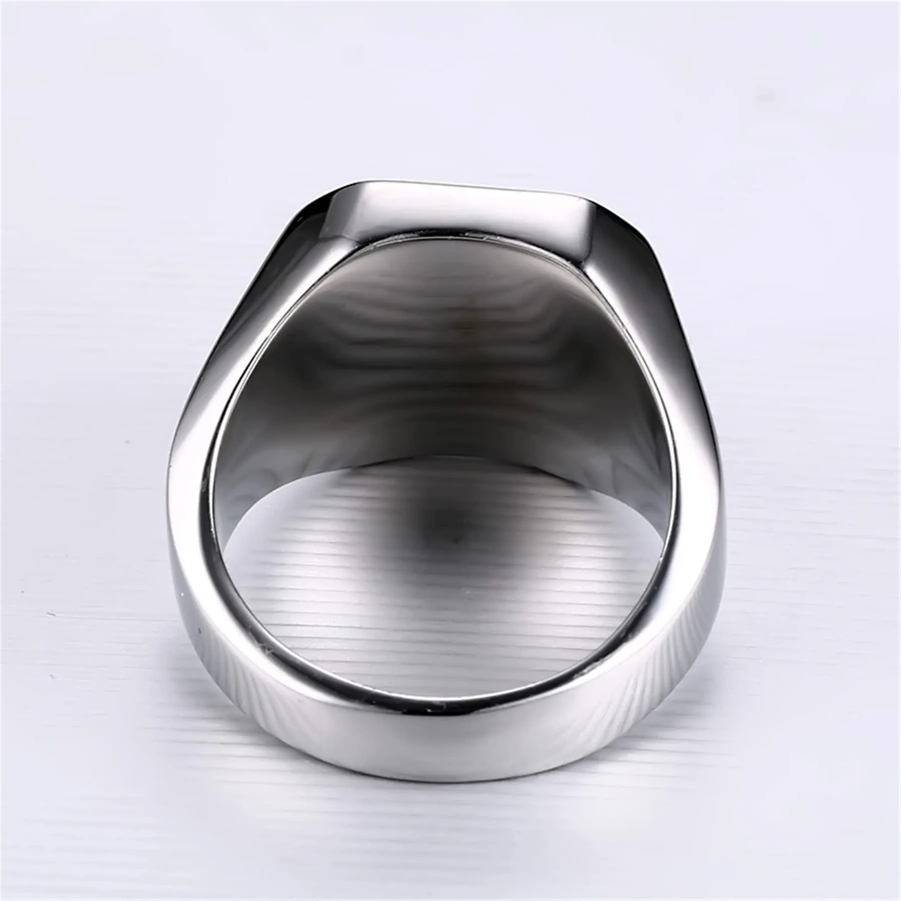 JewelryWe Anello Grande da Uomo/Donna, con Pietra, in Acciaio Inossidabile, Colore Oro/Argento/Nero - immagine 5