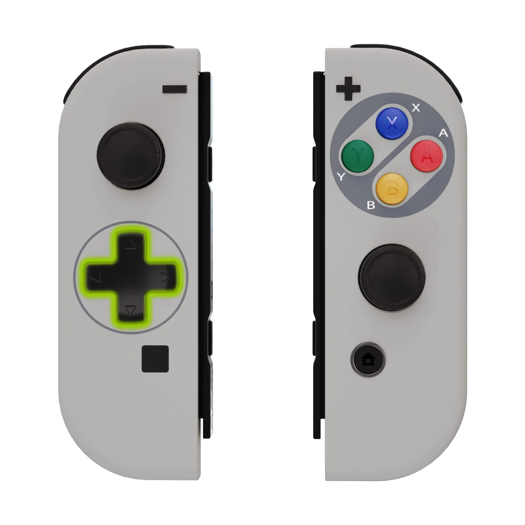 eXtremeRate Cover Tasti Scocca Pulsanti Custodia Shell Case DIY Ricambio per Nintendo Switch/Switch OLED Joycon,D-Pad Versione,Non Include Joycon-Stile SFC Snes Classic EU - immagine 3