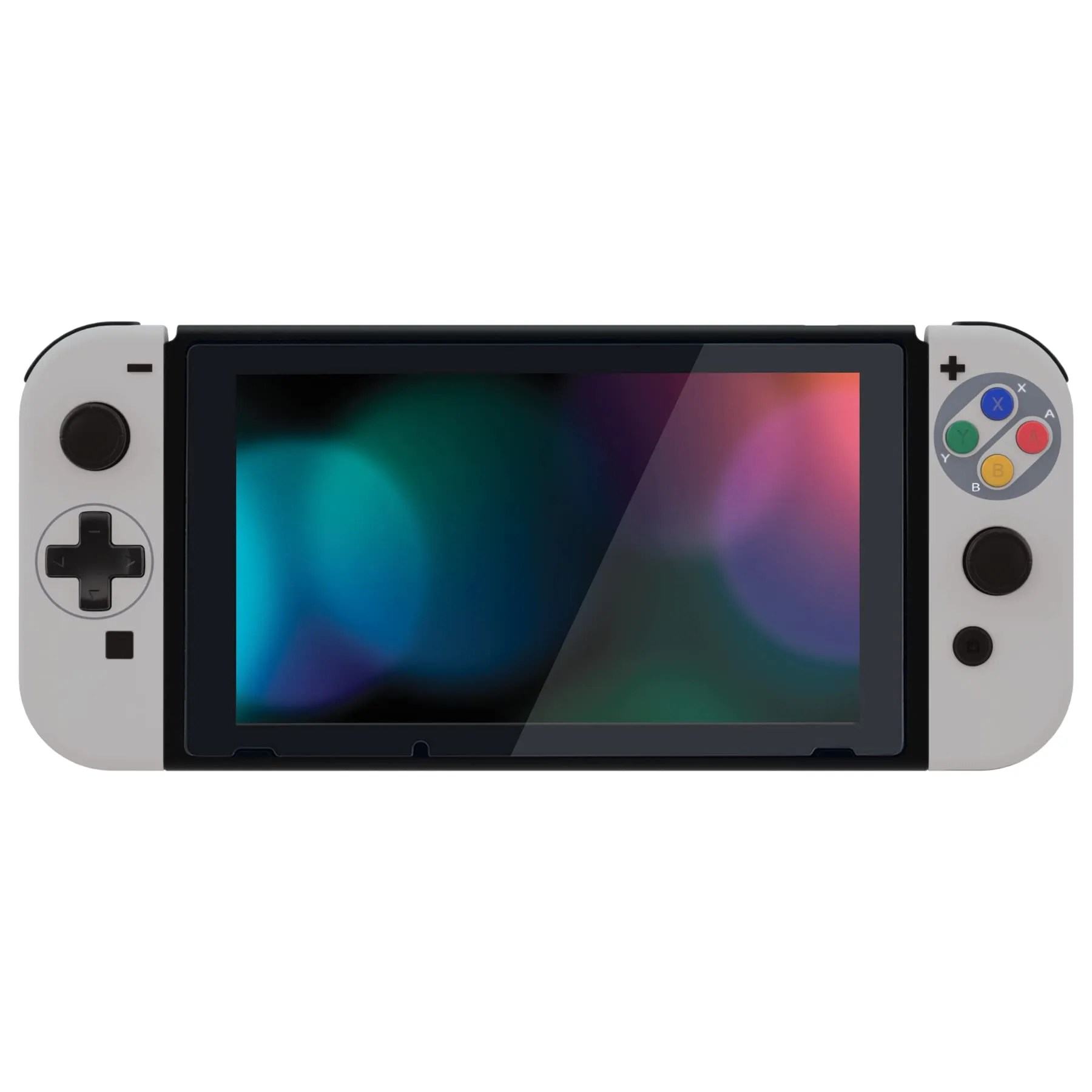 eXtremeRate Cover Tasti Scocca Pulsanti Custodia Shell Case DIY Ricambio per Nintendo Switch/Switch OLED Joycon,D-Pad Versione,Non Include Joycon-Stile SFC Snes Classic EU - immagine 6