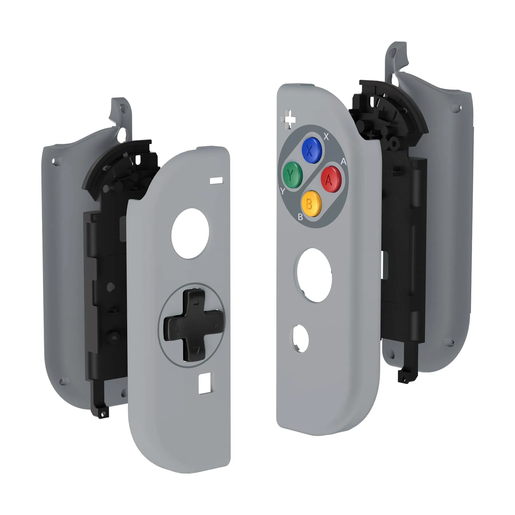 eXtremeRate Cover Tasti Scocca Pulsanti Custodia Shell Case DIY Ricambio per Nintendo Switch/Switch OLED Joycon,D-Pad Versione,Non Include Joycon-Stile SFC Snes Classic EU - immagine 8