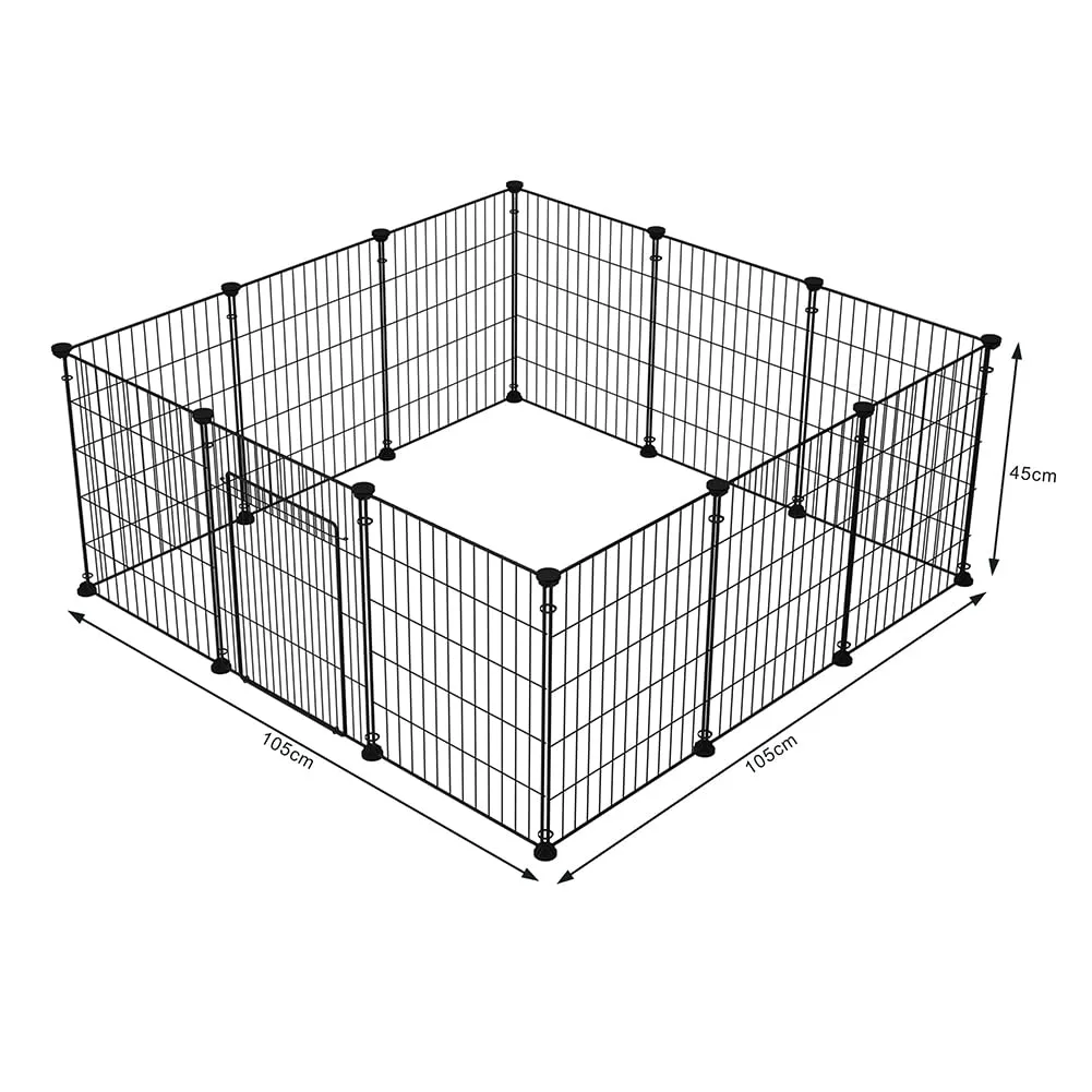 BAKAJI Recinto con Porta per Animali di Piccola Taglia Personalizzabile in Metallo, Recinzione Componibile Porcellini d'India, Criceti, Conigli, Cincillà, Interni ed Esterni (110 x 75 x 49) - immagine 4