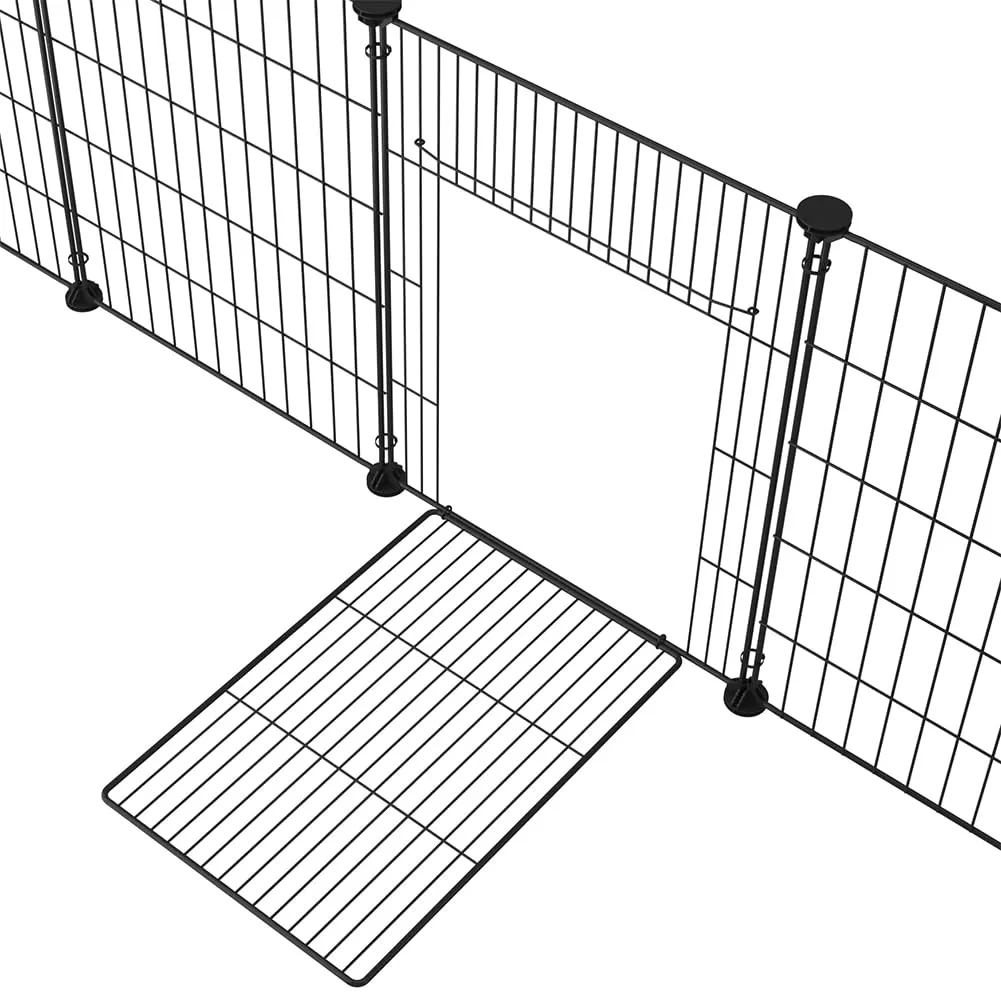 BAKAJI Recinto con Porta per Animali di Piccola Taglia Personalizzabile in Metallo, Recinzione Componibile Porcellini d'India, Criceti, Conigli, Cincillà, Interni ed Esterni (110 x 75 x 49) - immagine 5