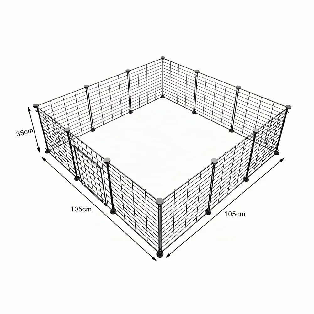 BAKAJI Recinto con Porta per Animali di Piccola Taglia Personalizzabile in Metallo, Recinzione Componibile Porcellini d'India, Criceti, Conigli, Cincillà, Interni ed Esterni (110 x 75 x 39 cm) - immagine 7