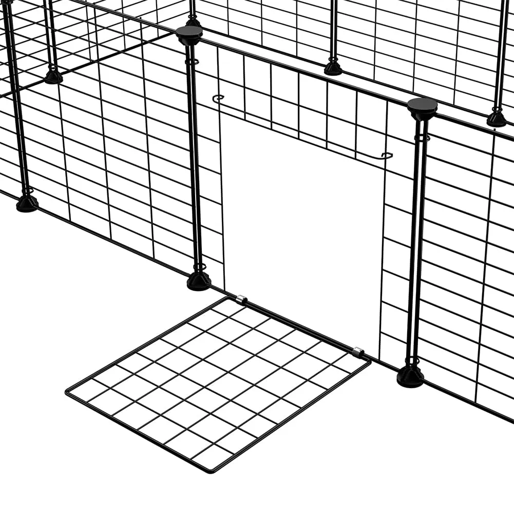 BAKAJI Recinto con Porta per Animali di Piccola Taglia Personalizzabile in Metallo, Recinzione Componibile Porcellini d'India, Criceti, Conigli, Cincillà, Interni ed Esterni (110 x 75 x 39 cm) - immagine 9