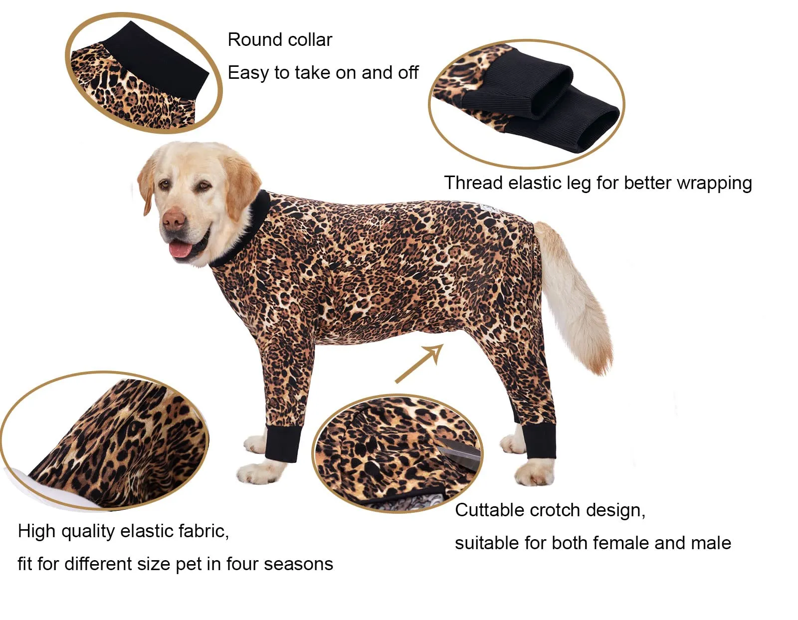 BT Bear Abbigliamento per Cani di Taglia Grande, Tutina per Animali Elastica Protegge le Articolazioni Anti-pelo Anti-leccamento, Pigiama per Animali con Protezione per Ferite, Tutina per Cani di - immagine 4