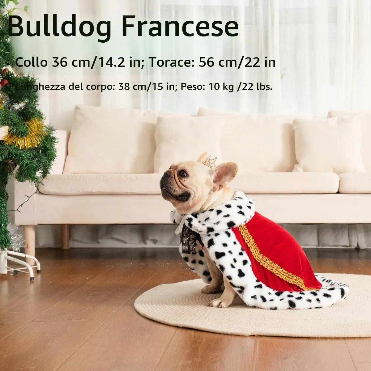 Lovelyshop Pet Mantello di pelliccia per cani di serie Lux, per Carnevale Festa di Compleanno Halloween re regina principe Cosplay M Rosso - immagine 5