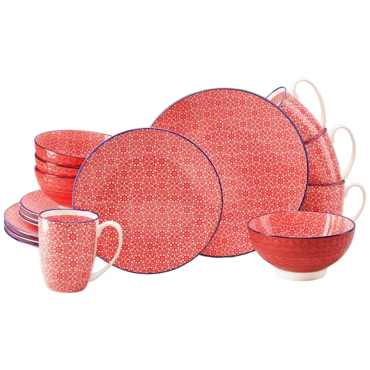 creaTable Mediterraneo - Servizio combinato da 16 pezzi; rosso - immagine 1