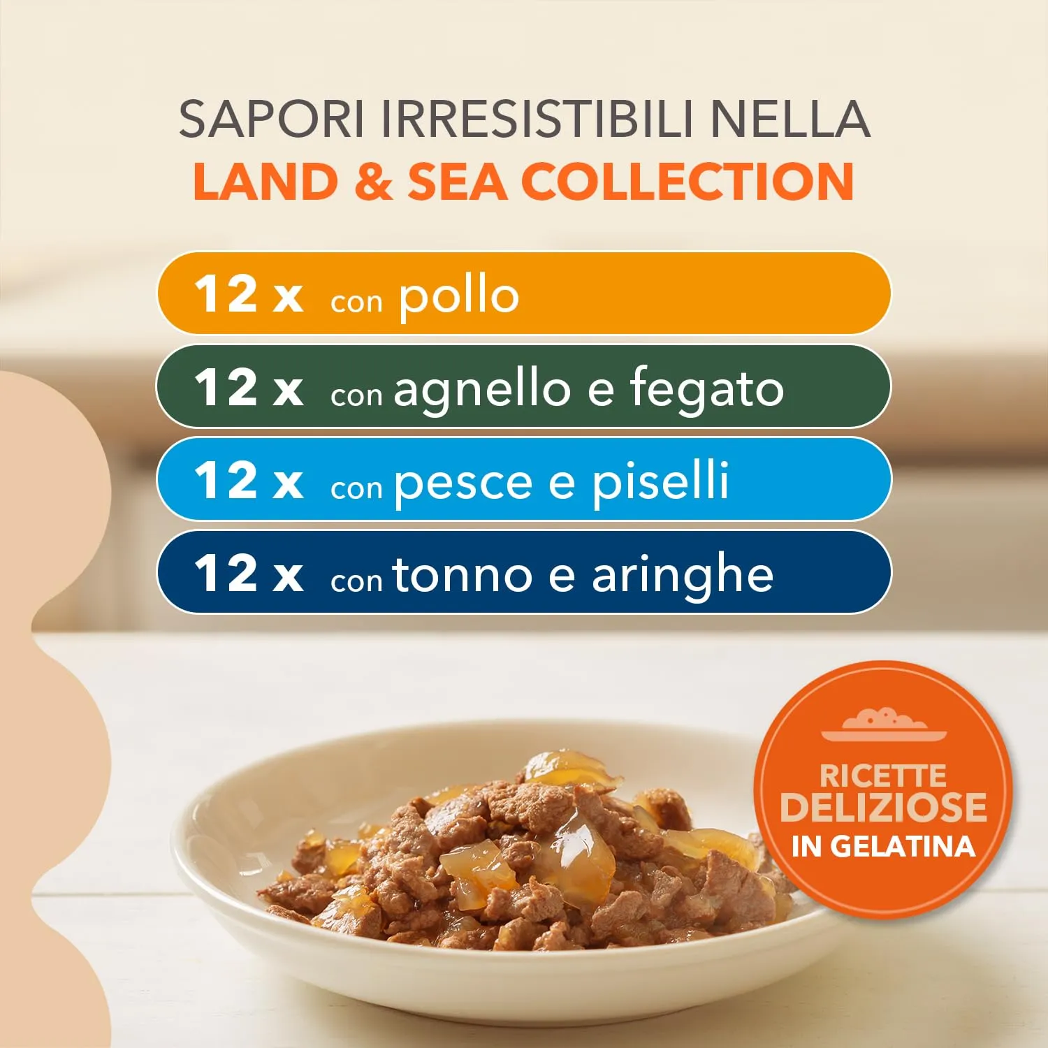 IAMS Senior Land & Sea - Cibo umido per gatti in gelatina, 48 x 85 g - immagine 4