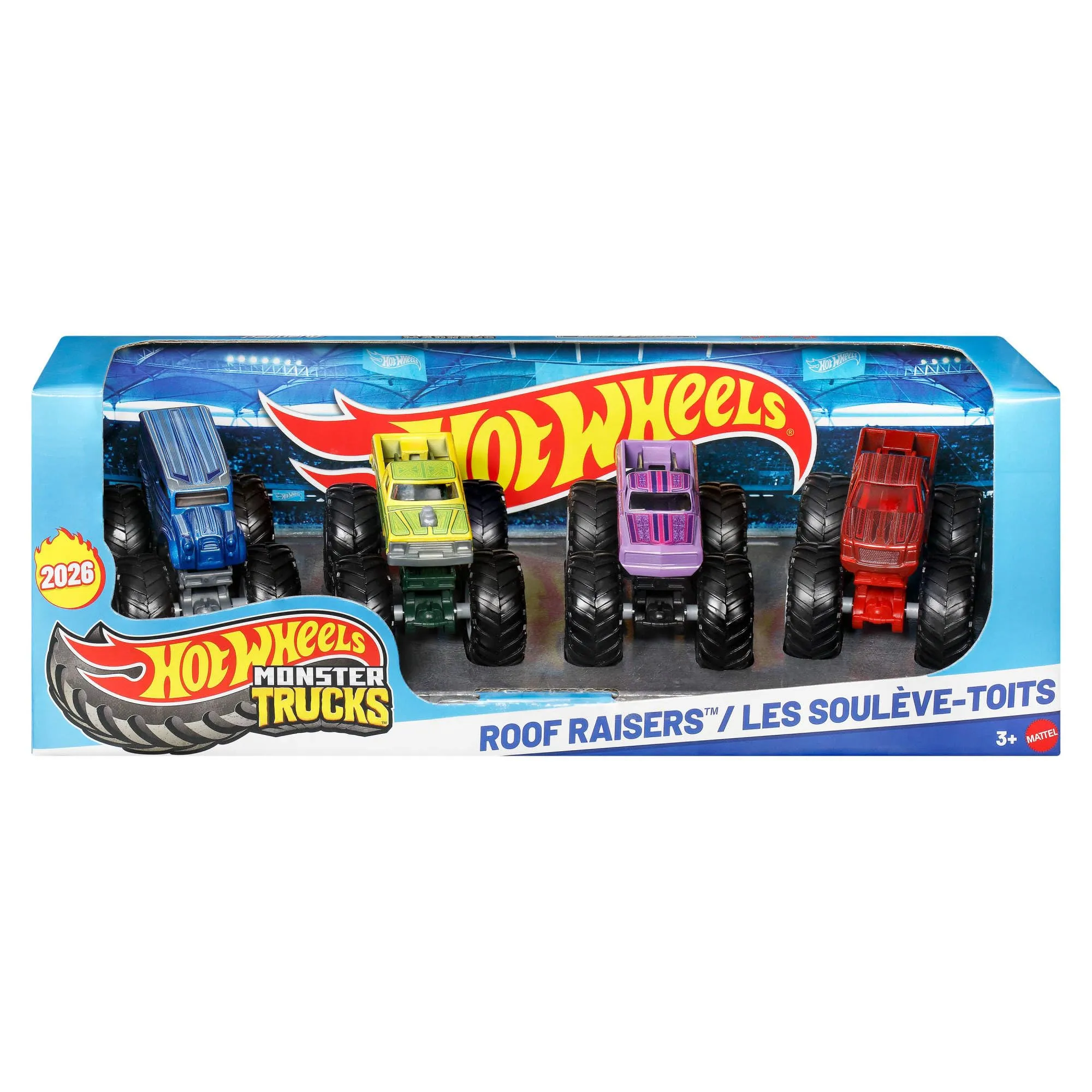 Hot Wheels Monster Trucks Set 4 Veicoli Giocattolo (stili assortiti)