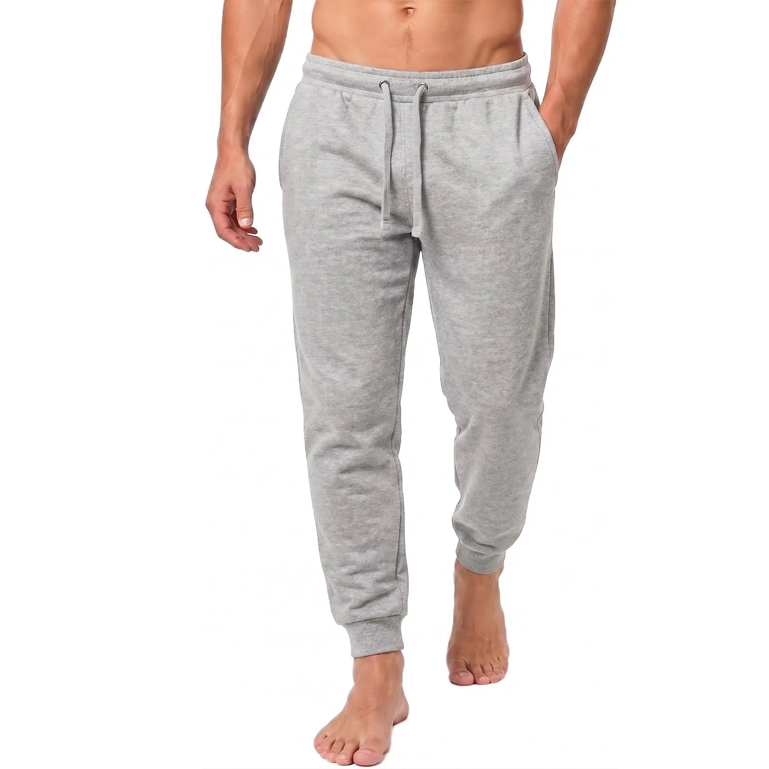 Iron Mountain Pantaloni Jogger Uomo Felpa Misto Cotone, Grigio Chiaro, XL