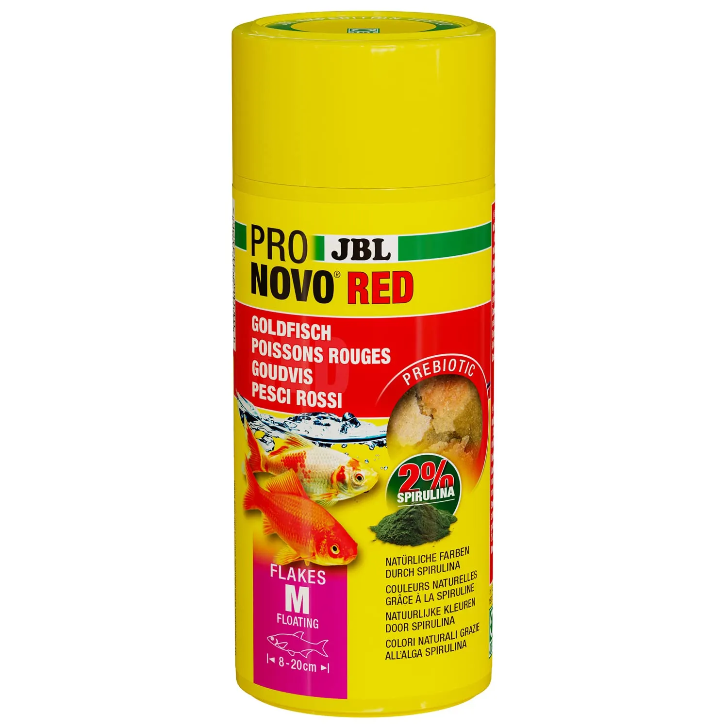 JBL PRONOVO RED FLAKES, mangime base per pesci rossi 8-20 cm, fiocchi per pesci, taglia M, 250 ml
