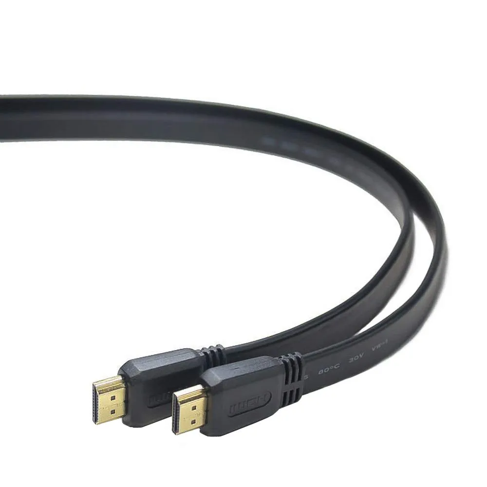 PremiumCord Cavo HDMI 4K Ad Alta velocità M/M, 10,2 Gbps con Ethernet, Compatibile Video 4K@30Hz, Full HD 1080p, Deep Color, 3D, Arc, HDR, Dolby TrueHD, Connettori Placcati Oro, Piatto, Nero, 1 m