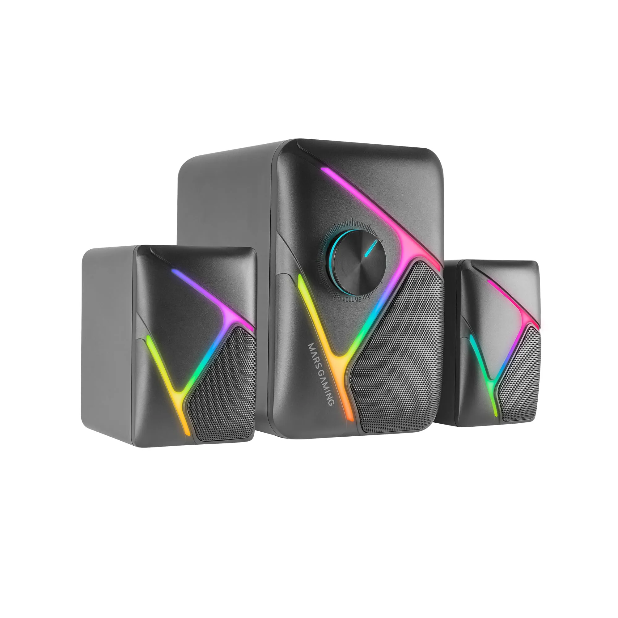 Mars Gaming MS1, Altoparlanti da Gioco 10W, sSubwoofer, 3.5mm Jack e USB, 6 Driver Audio