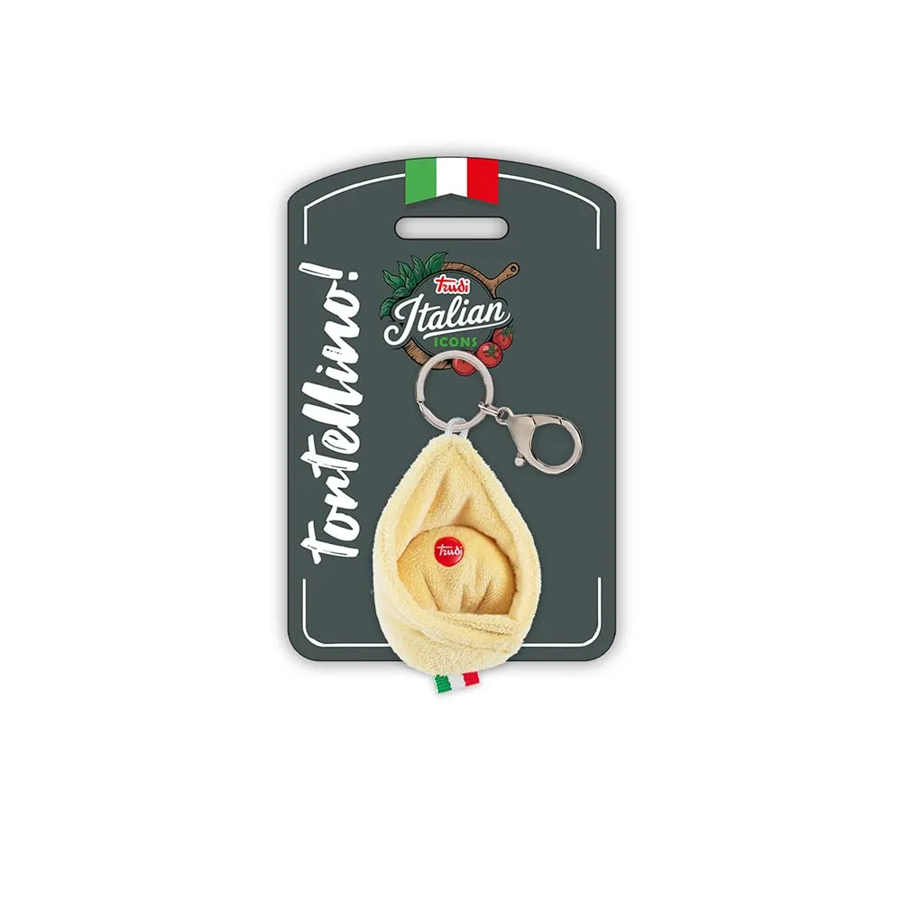 Trudi Peluche portachiavi, idea regalo, gadget turistico food Made in Italy | taglia XXS | Italian icons (Tortellino, 4,5x12x5 cm)