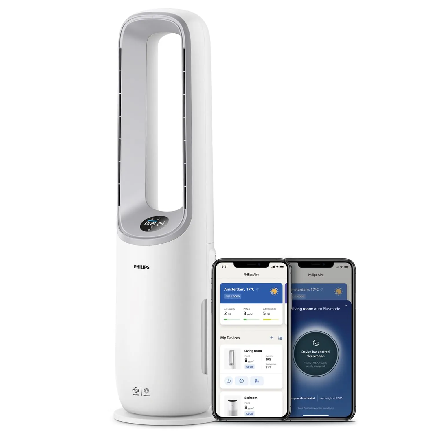 Philips Air Performer 7000 2 in 1 Purificatore e ventilatore, 70m², bianco