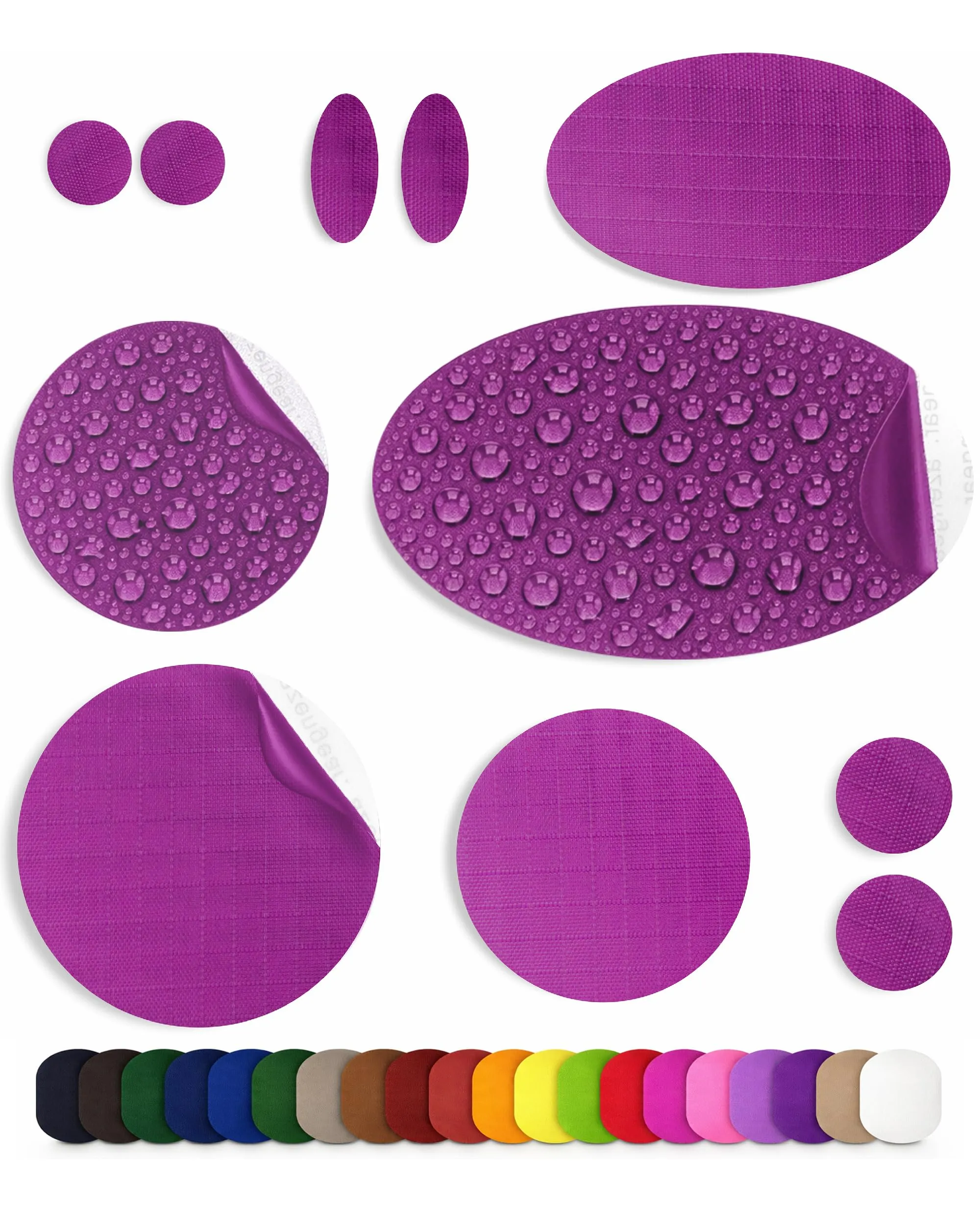 aZengear Toppe Adesive per Piumino, Tenda, 11 Pz, Impermeabili, Viola Scuro