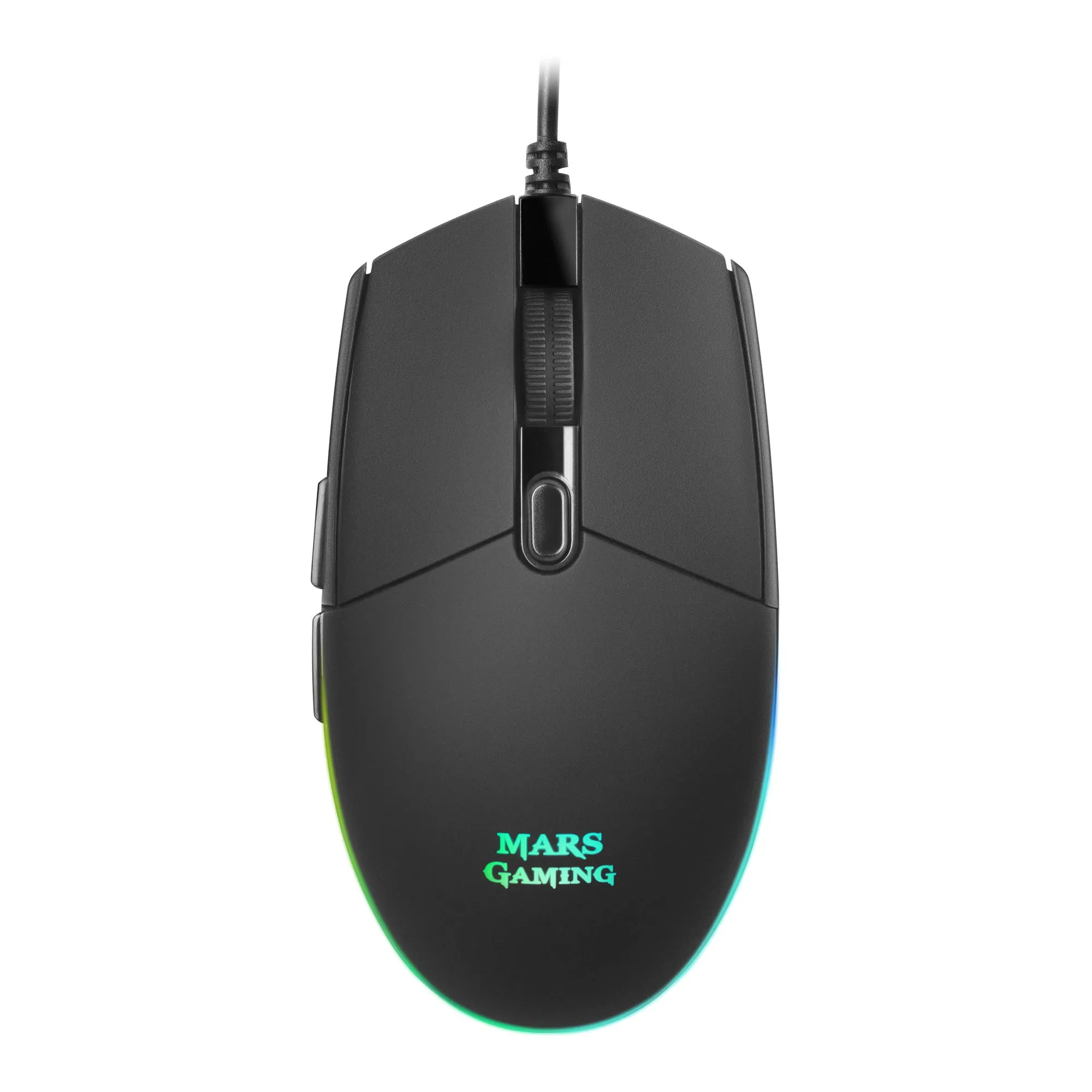 Mars Gaming MMG, Mouse Gaming Compatto 3200 DPI RGB Flow, Switch Meccanici HUANO, Design Leggero Antiscivolo, 6 Pulsanti, Windows/Linux/Mac/PS4/PS5/XBOX ONE/XBOX SERIES X-S, Nero