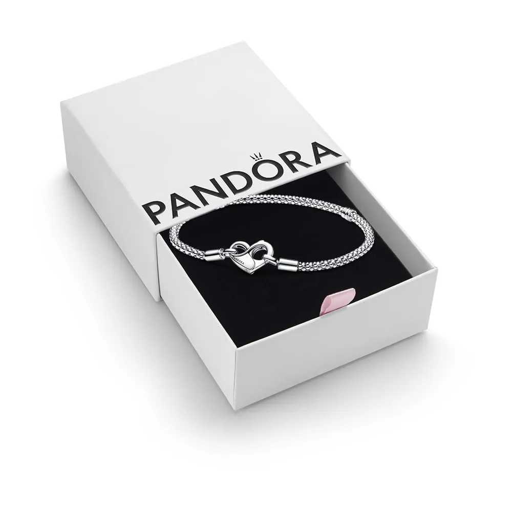 PANDORA Braccialetto a catena Moments in argento Sterling con chiusura a cuore, 16