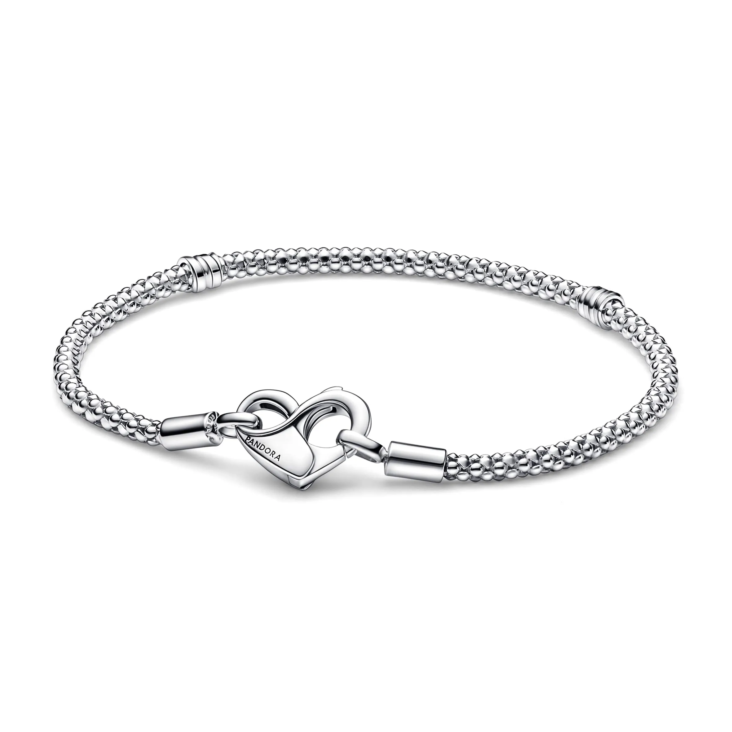 PANDORA Braccialetto a catena Moments in argento Sterling con chiusura a cuore, 21