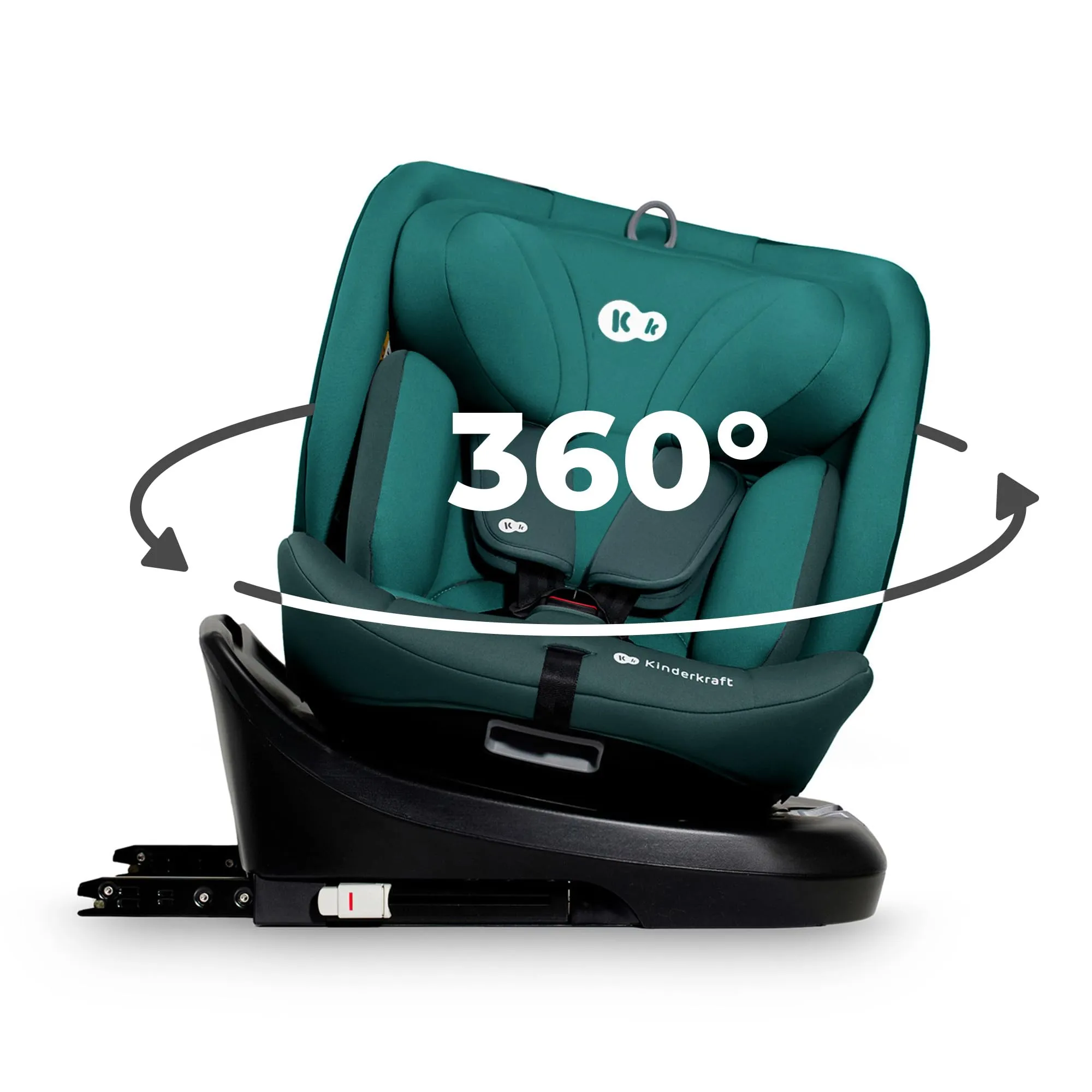 Kinderkraft I-GROW, Seggiolino auto, 40-150 cm, ISOFIX, 360°, Verde