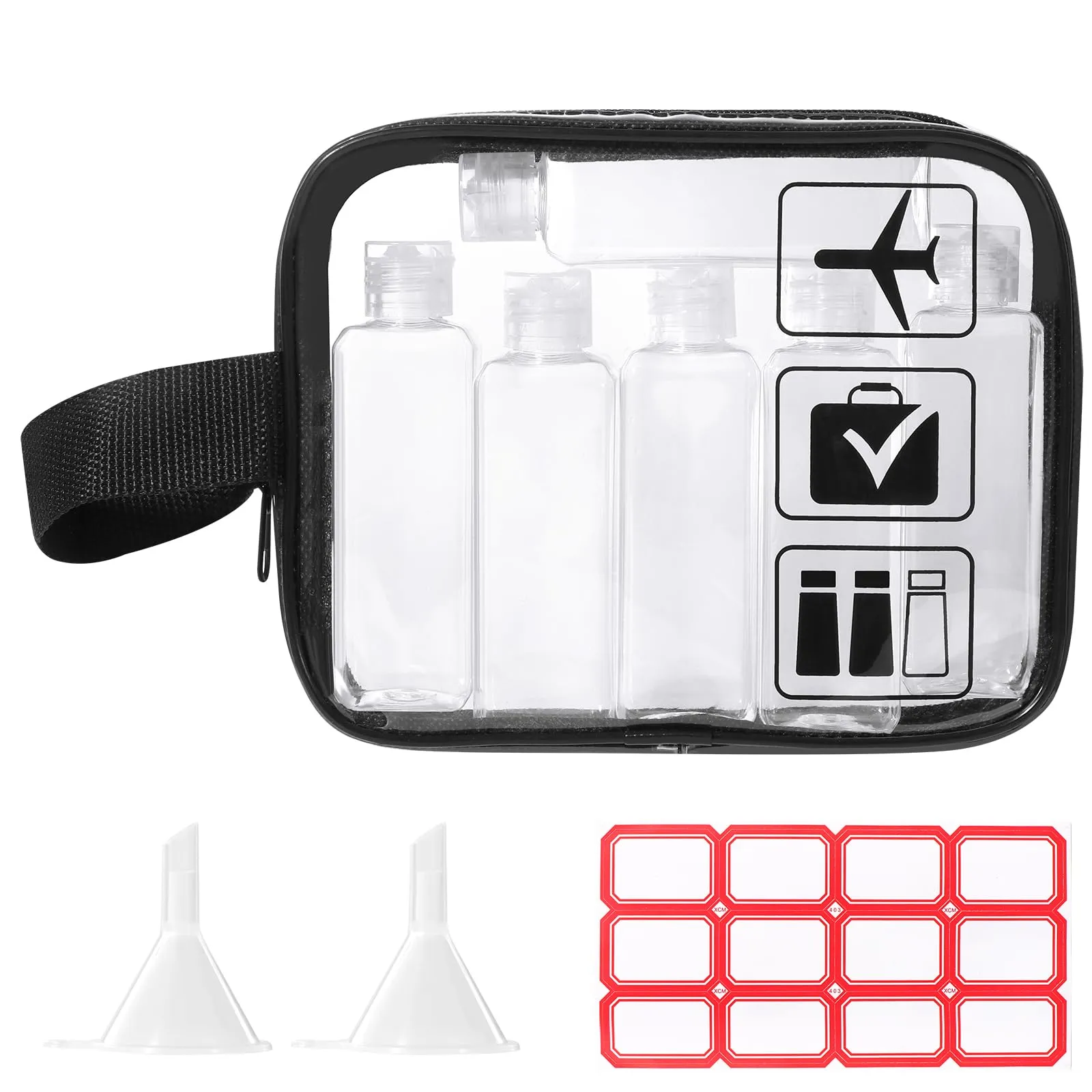Diboniur Kit Viaggio Liquidi 100 ml, Set 10 Pezzi con Beauty Case