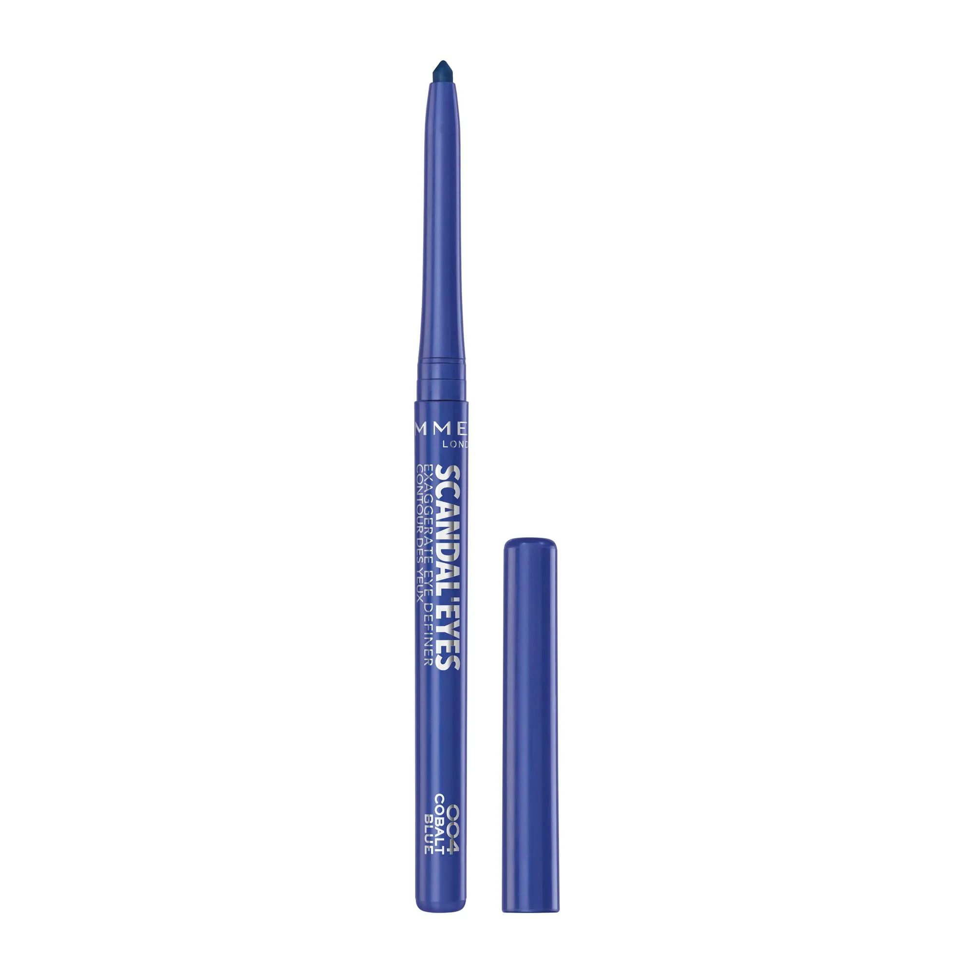 Rimmel London ScandalEyes Exaggerate Eye Definer, Matita Occhi Automatica Waterproof a Lunga Durata dal Colore Intenso e Tratto Ultra Preciso, 004 Cobalt Blue - 3.5 g