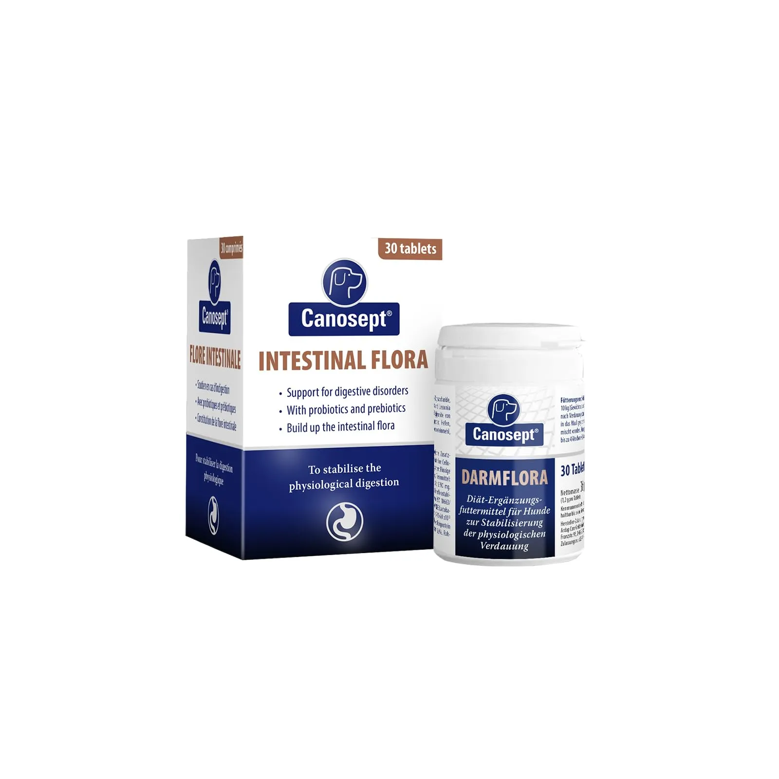 Canosept flora intestinale cane - probiotici per cani e prebiotici - enzimi digestivi - supporta i disturbi digestivi - rafforza la flora intestinale - probiotico digestivo per cani - 30 compresse