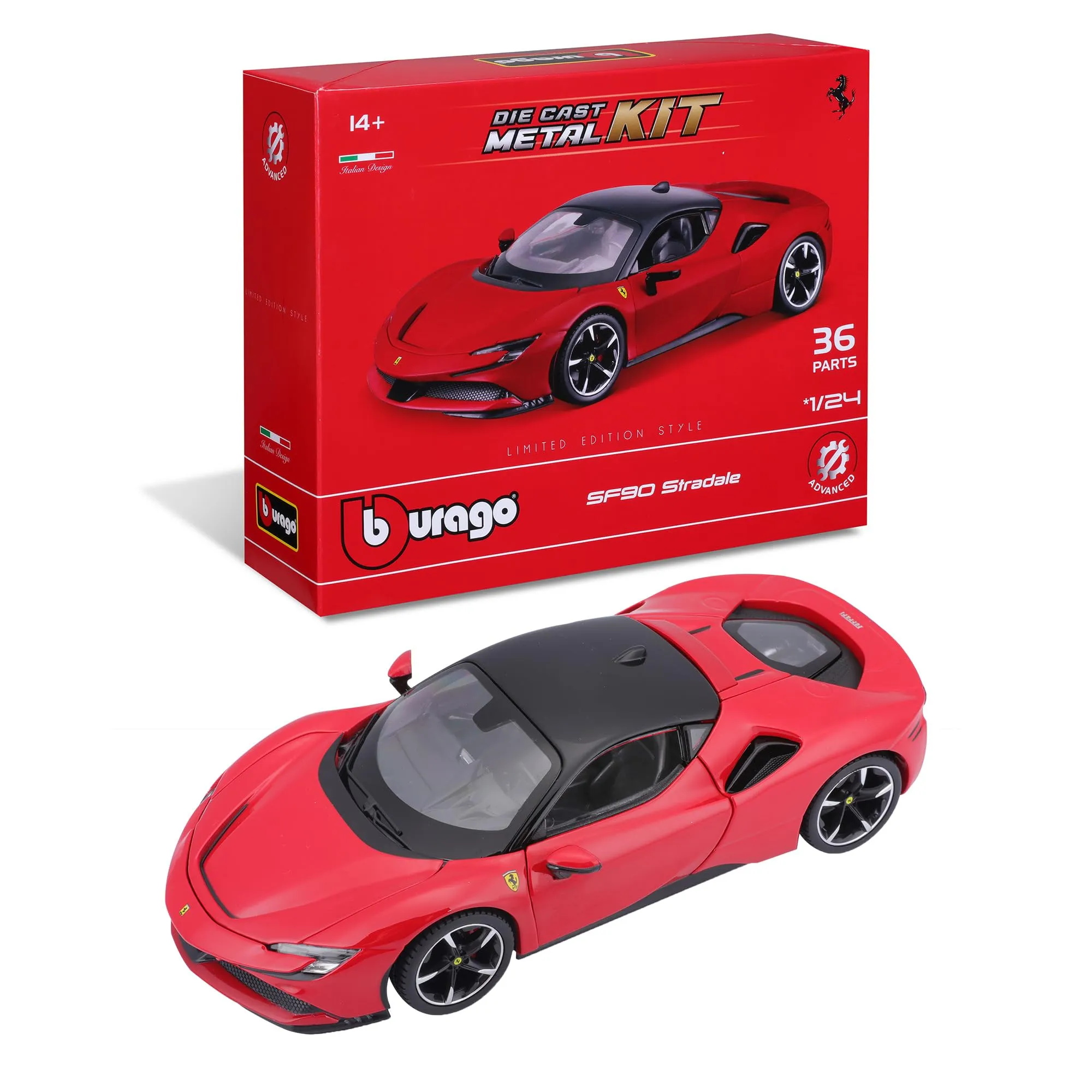 BBURAGO - Model Kit Ferrari R&P SF90 Stradale - Modellino Realistico Auto in Scala 1:24, Licenza Ufficiale Ferrari, Età Consigliata 14+ Anni