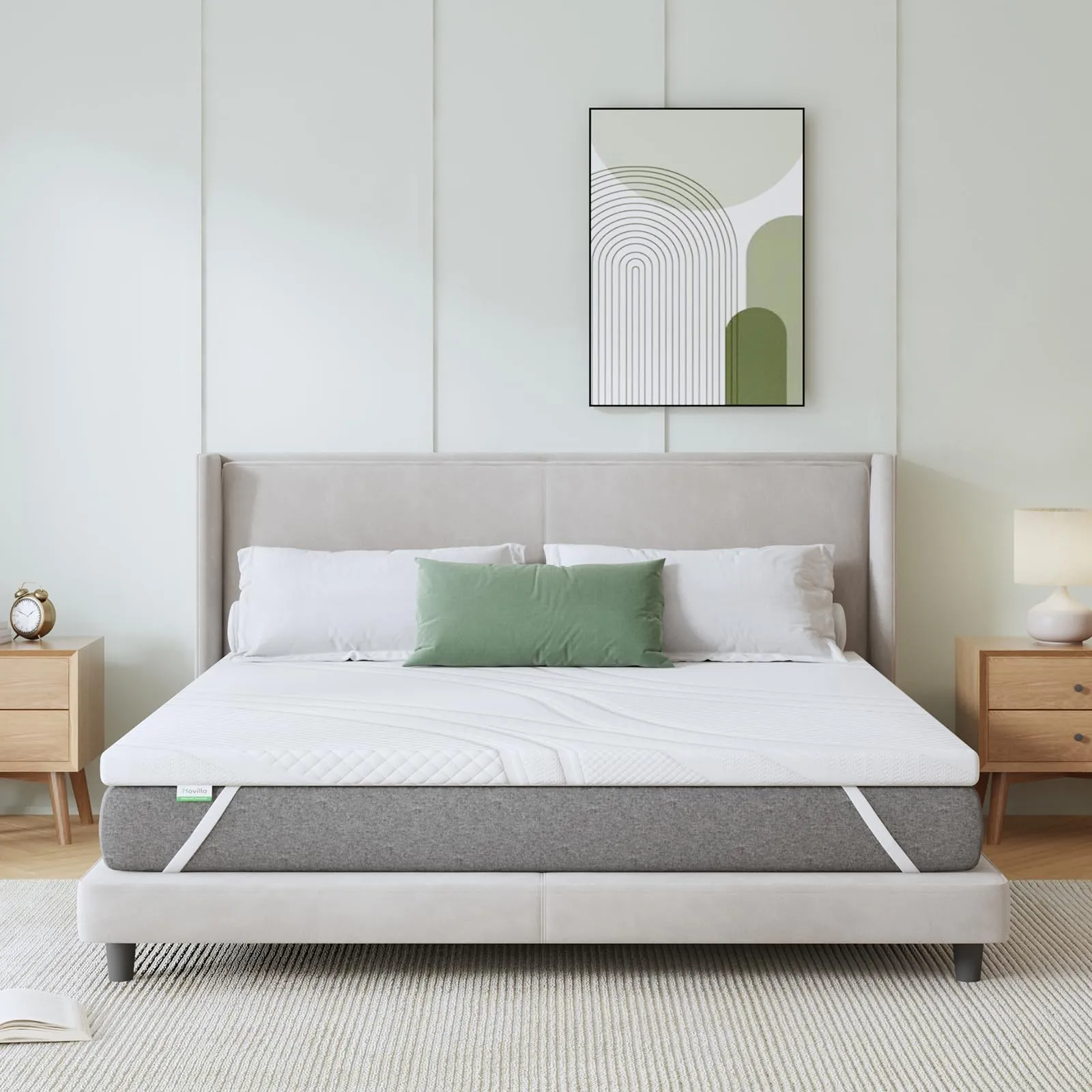 Novilla Topper Matrimoniale Memory Foam 140x200x7,5cm, Copertura Lavabile