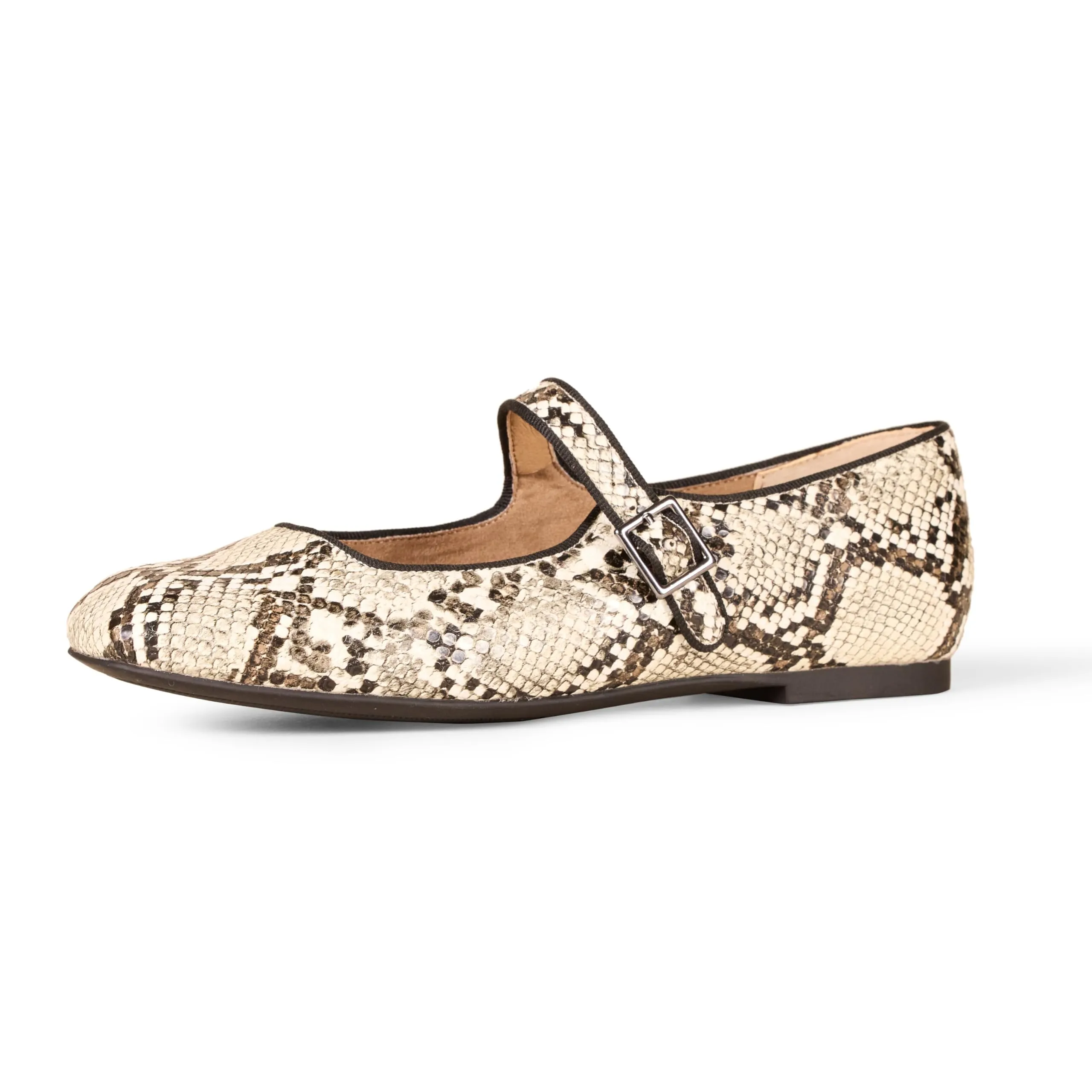 Amazon Essentials Ballerine Mary Jane Donna, Serpente Finta Pelle, 38.5 EU