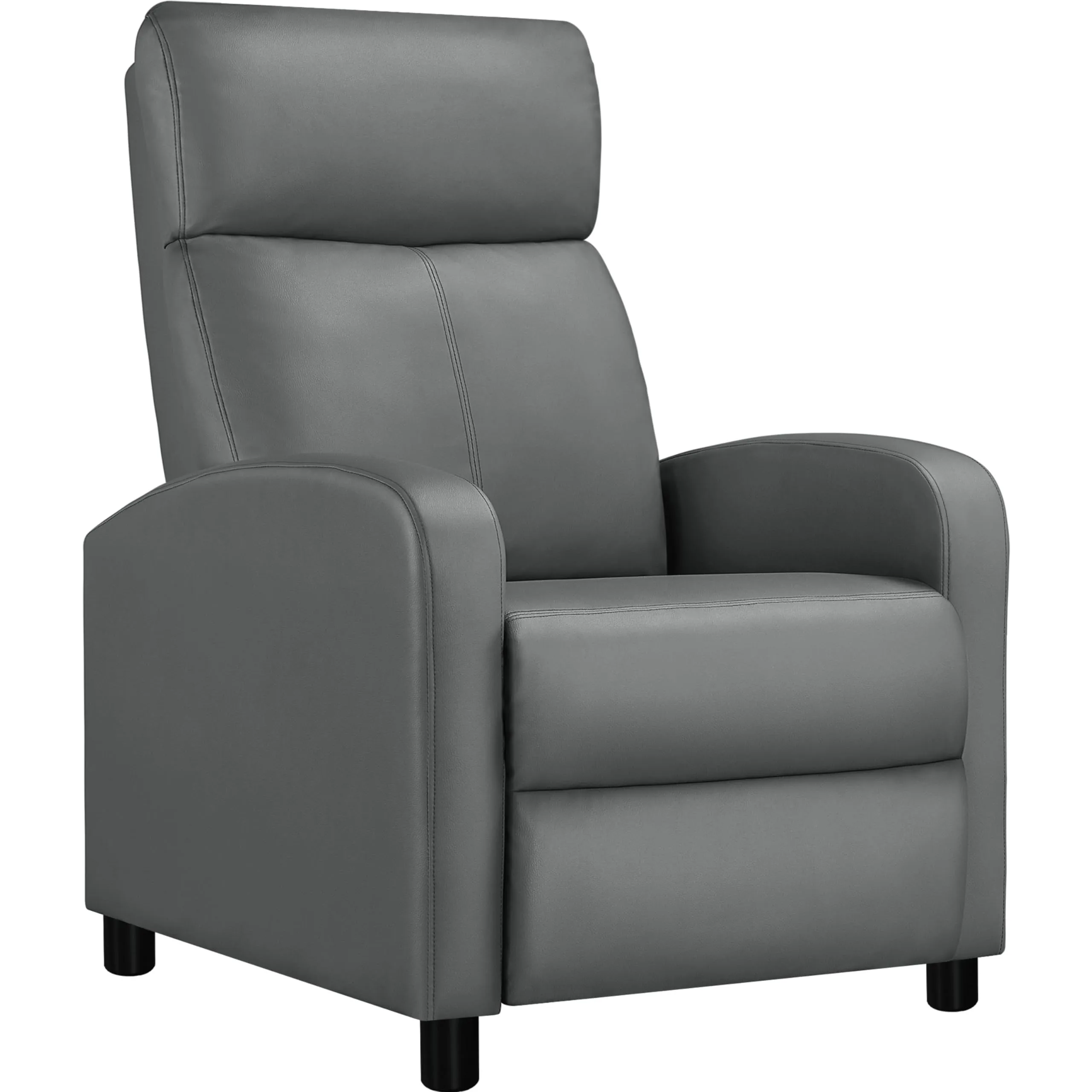 Yaheetech Poltrona Relax Reclinabile Regolabile con Poggiapiedi, Grigio