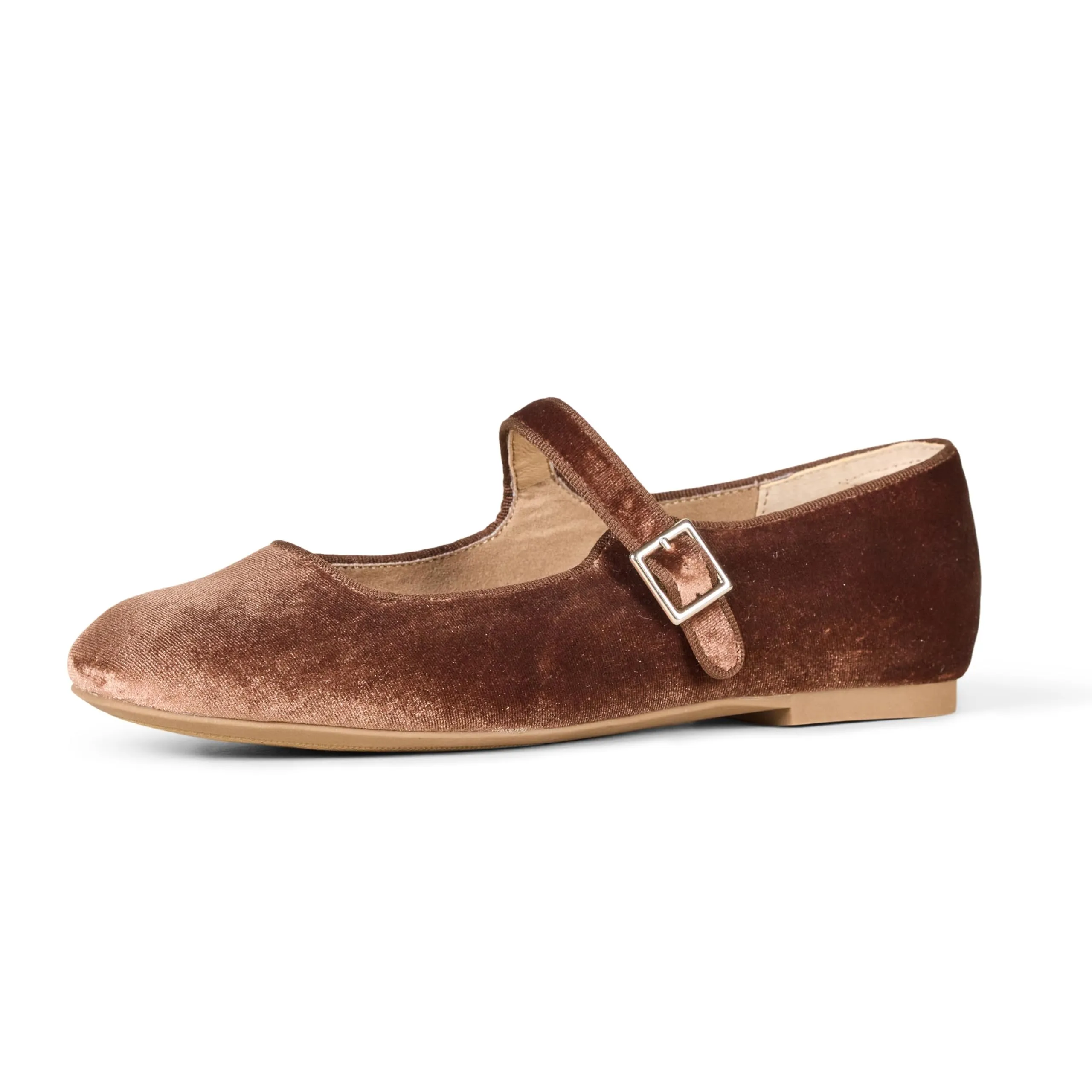 Amazon Essentials Ballerine Mary Jane Donna, Marrone Velluto, 42 EU