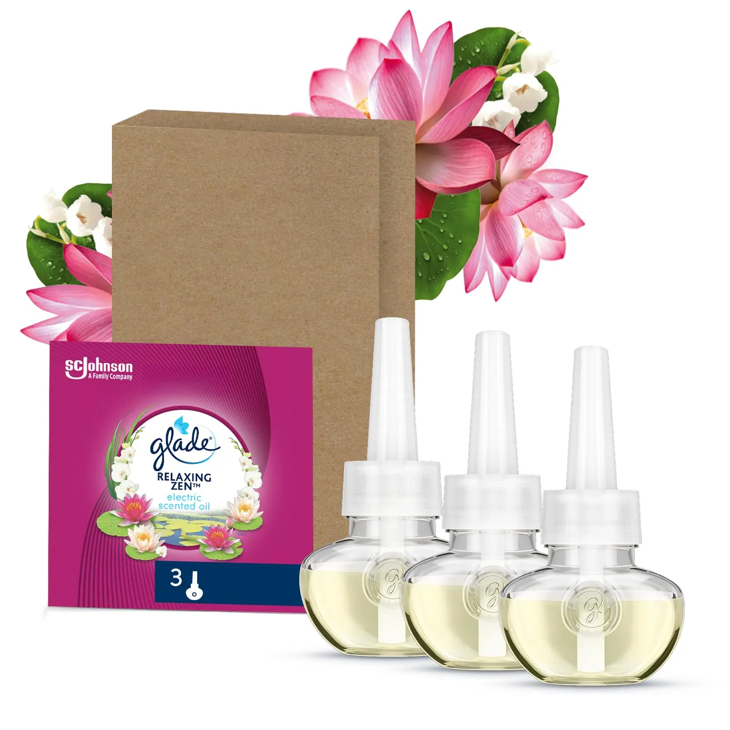 Glade Liquido Elettrico Profumatore per Ambienti, Relaxing Zen, 3 Ricariche