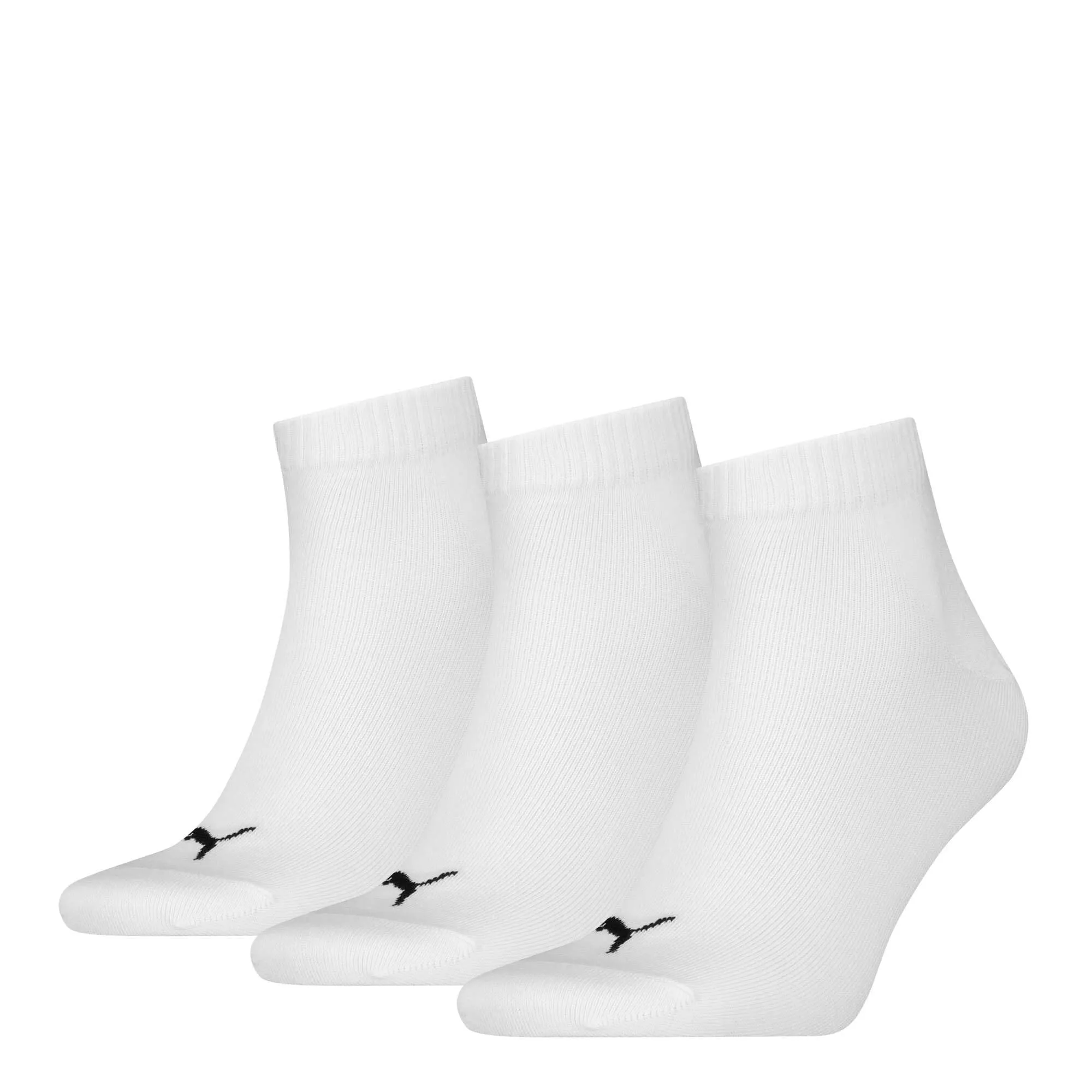PUMA QUARTER PLAIN 3P, Calzini Unisex - Adulto, White - New, 43-46