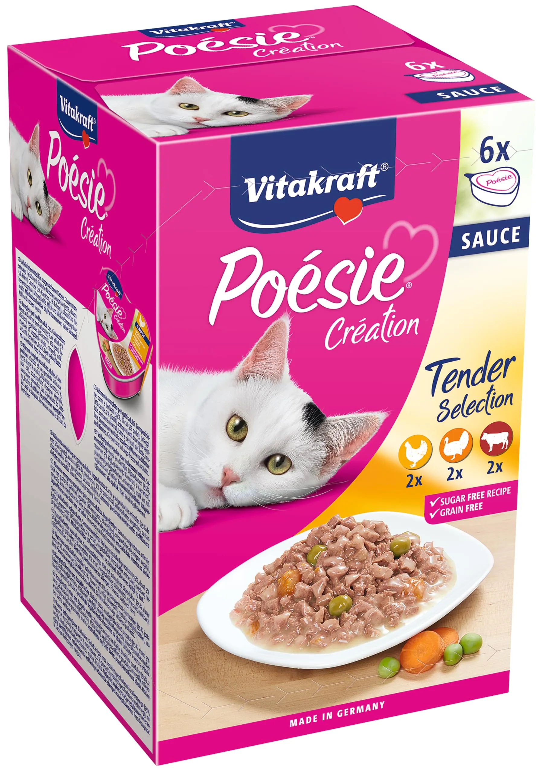 Vitakraft Gatto Cibo umido mangime poésie Multipack Cuore ciotole 6x 85g
